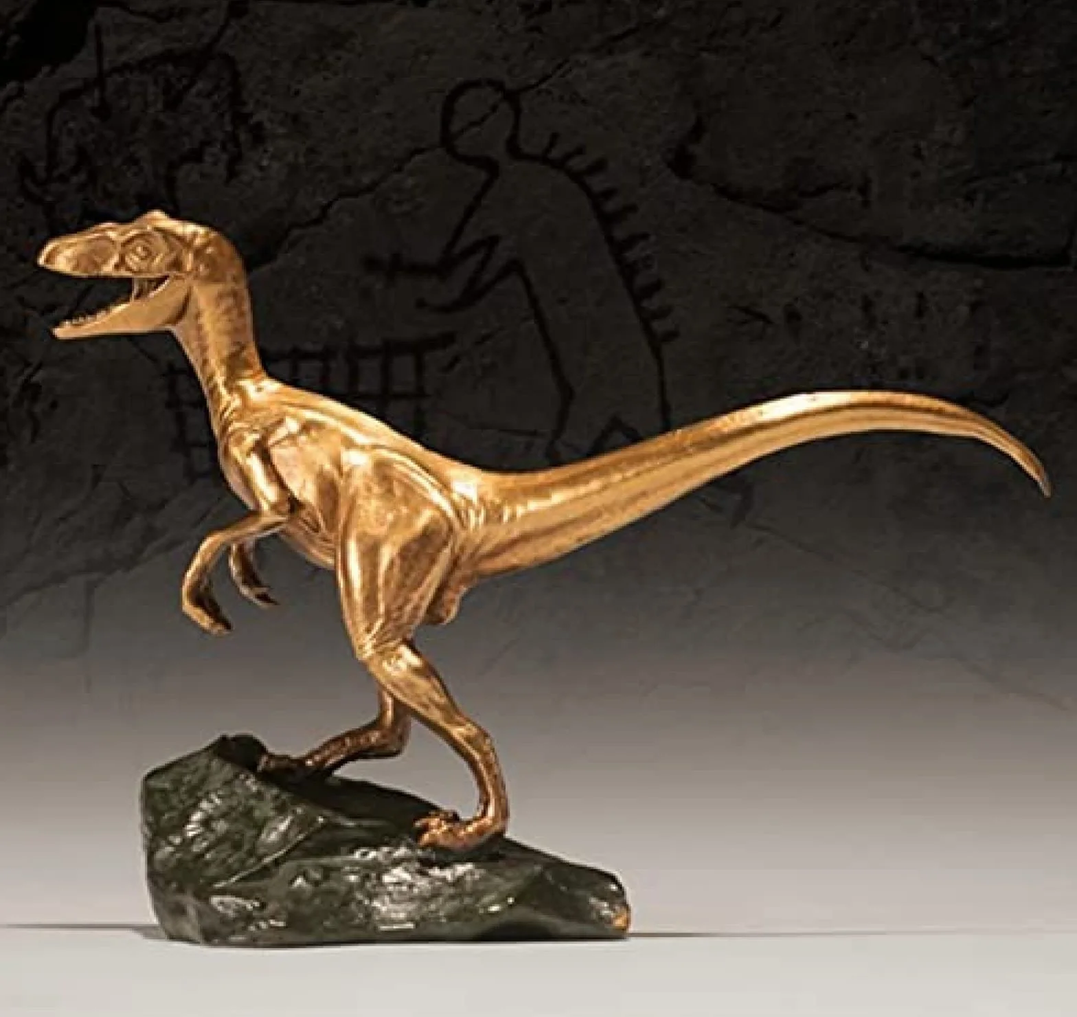 Dinozaur Model Dekoracyjny, Posąg Dinozaura Antyczny Brązowy Rzemiosło Replika Zwierząt Kolekcja Figurki Dekoracja