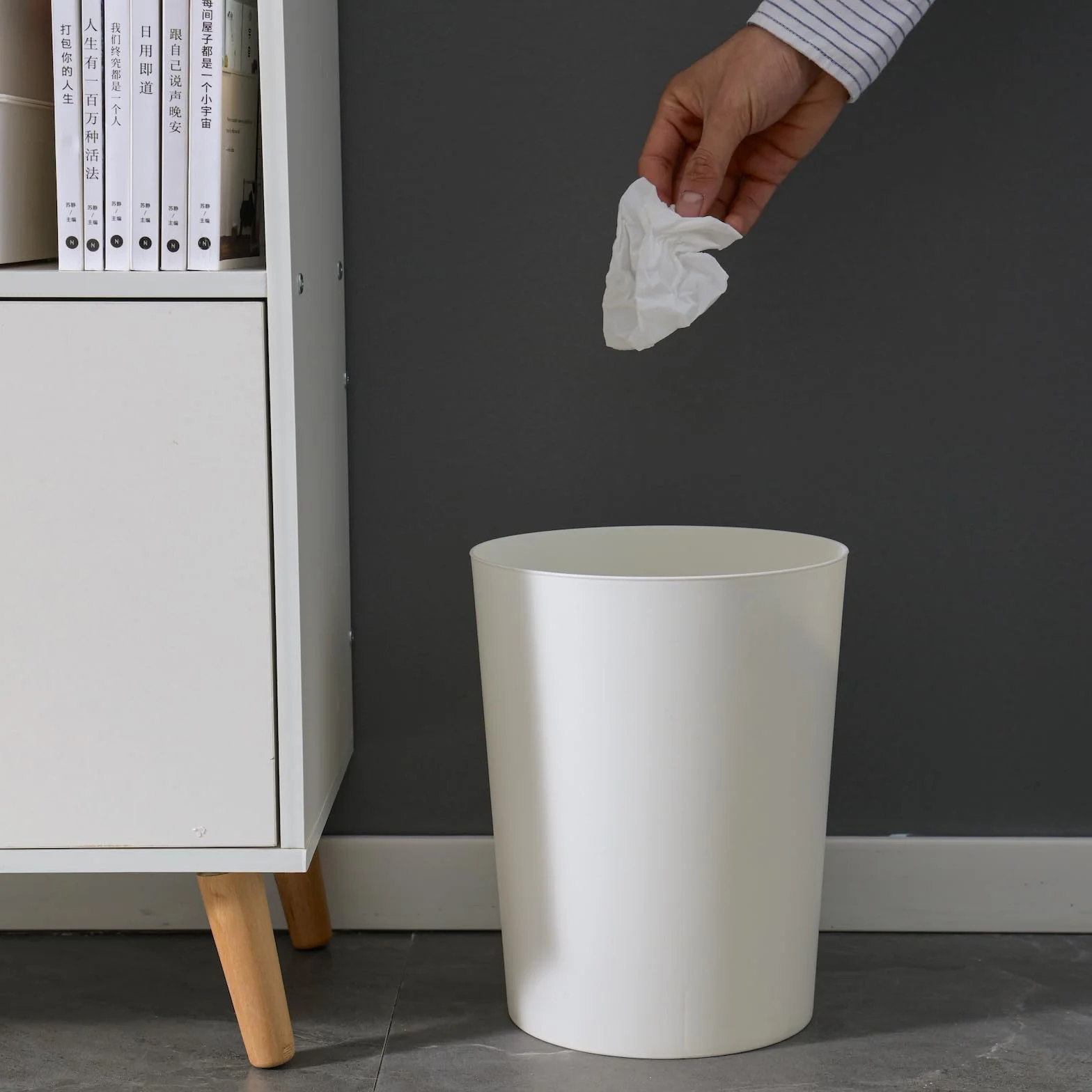 Cetomo Zestaw 7,2 l x 3, kosz na śmieci, kosz na odpady, kosz na papier, kosz na śmieci do łazienek, kuchni, biura domowego, pokoi w akademiku, biały