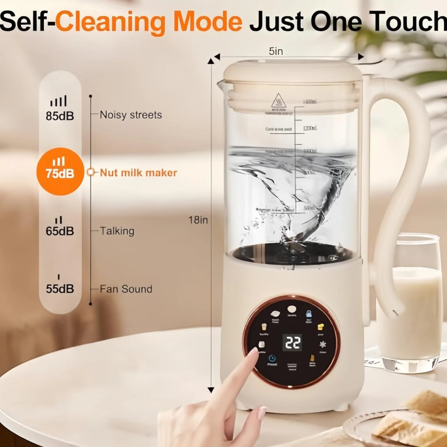 Automatyczny ekspres do mleka sojowego 8 w 1, 47oz/1400ML automatyczna maszyna do mleka orzechowego, z 16 ostrzami, 24-godzinny timer opóźniający, do przygotowywania mleka migdałowego, owsianki