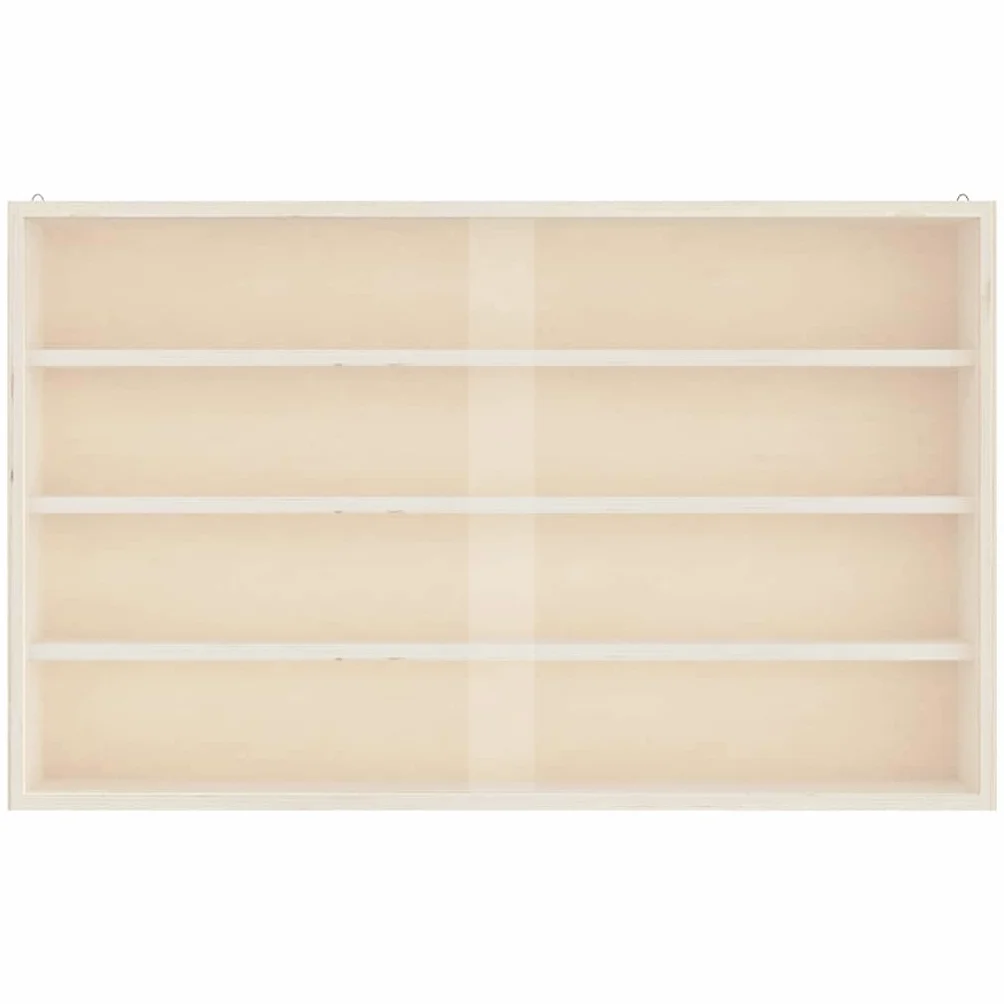 Witryna kolekcjonerska z drewna z drzwiami, regał ścienny, regał wiszący, regał wiszący z 4 półkami i drzwiami PET 60 x 8,5 x 37 cm, do przechowywania, dekoracja w salonie, sypialni i biurze