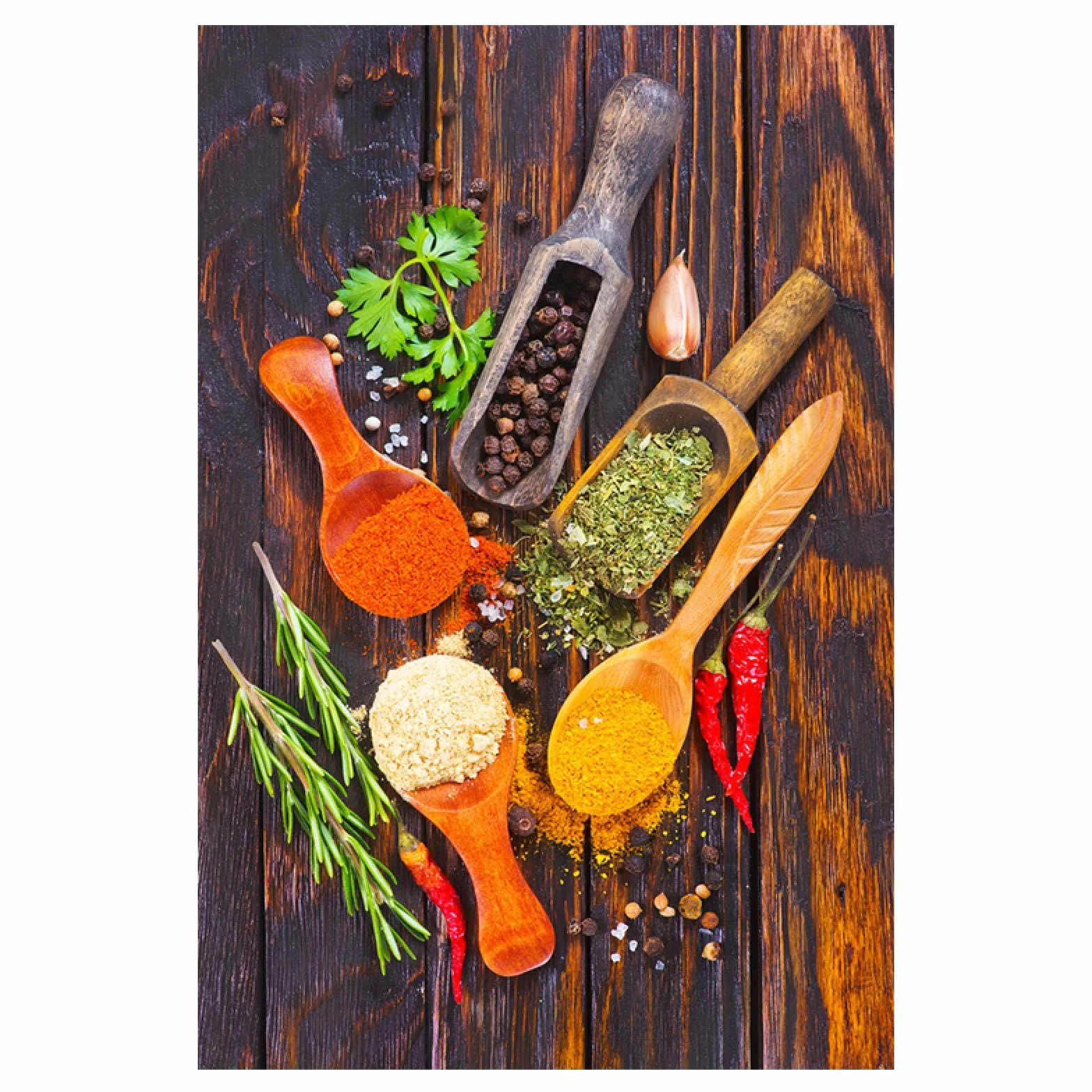 Wydruki na płótnie motyw kuchenny mieszanka ziół i przypraw obrazy artystyczne restauracja plakaty obrazy ścienne jadalnia dekoracja 45 x 60 cm x 3 szt. rama wewnętrzna