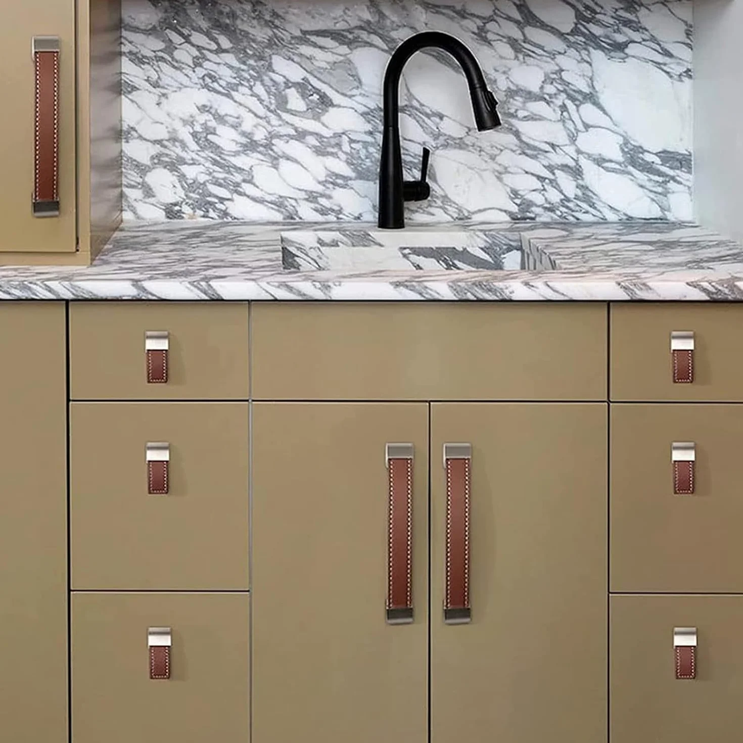Skórzane uchwyty do szuflad, Drawers Pull Modern Cabinet Kitchen Handles Pulls Knobs for Door Cabinets Wardrobe