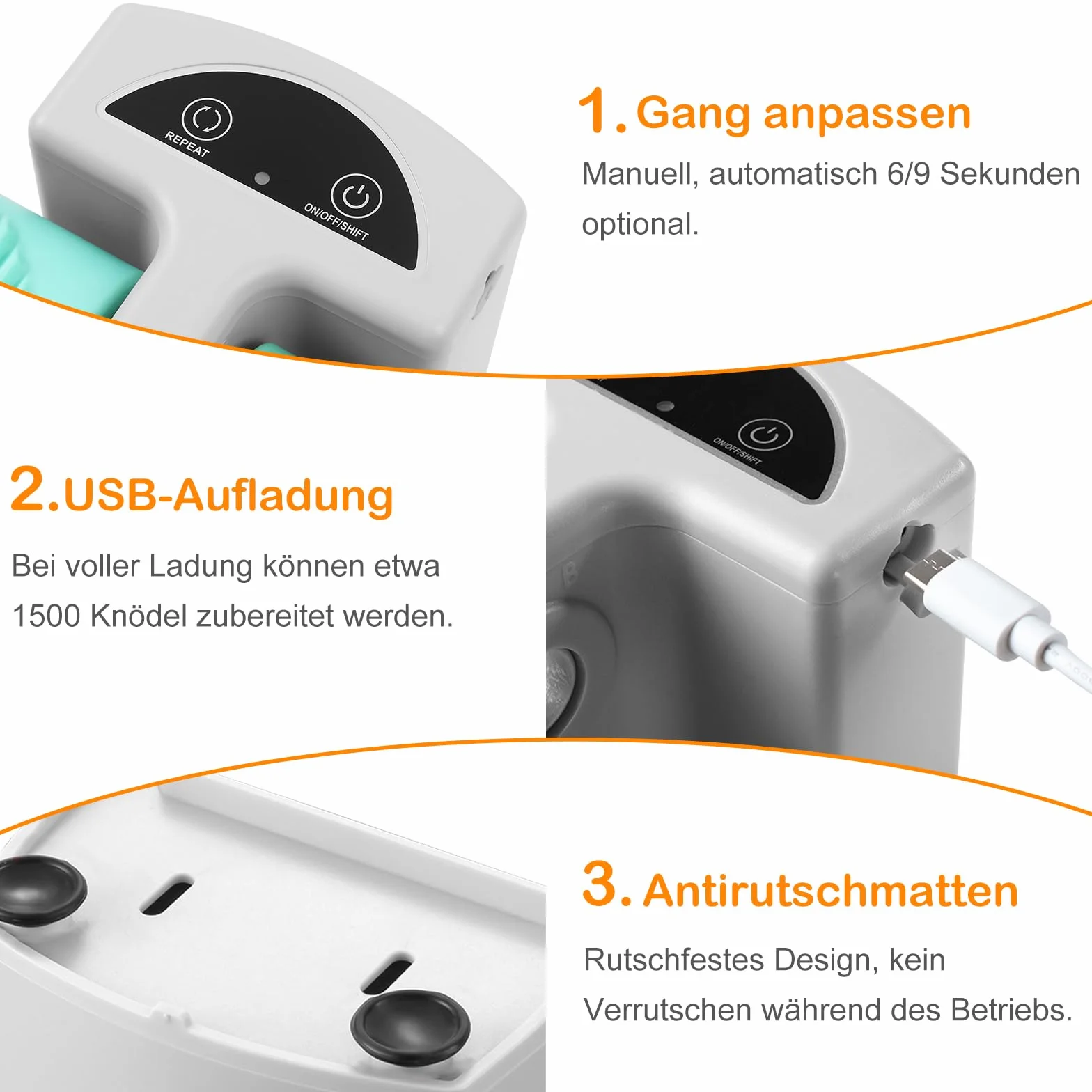 MaxAwe Automatyczna maszyna do pierogów z podwójną głowicą, elektryczna foremka do pierogów, z łyżeczką i szczotką, ładowanie przez USB, 2 tryby pracy, do domu, kuchni, restauracji