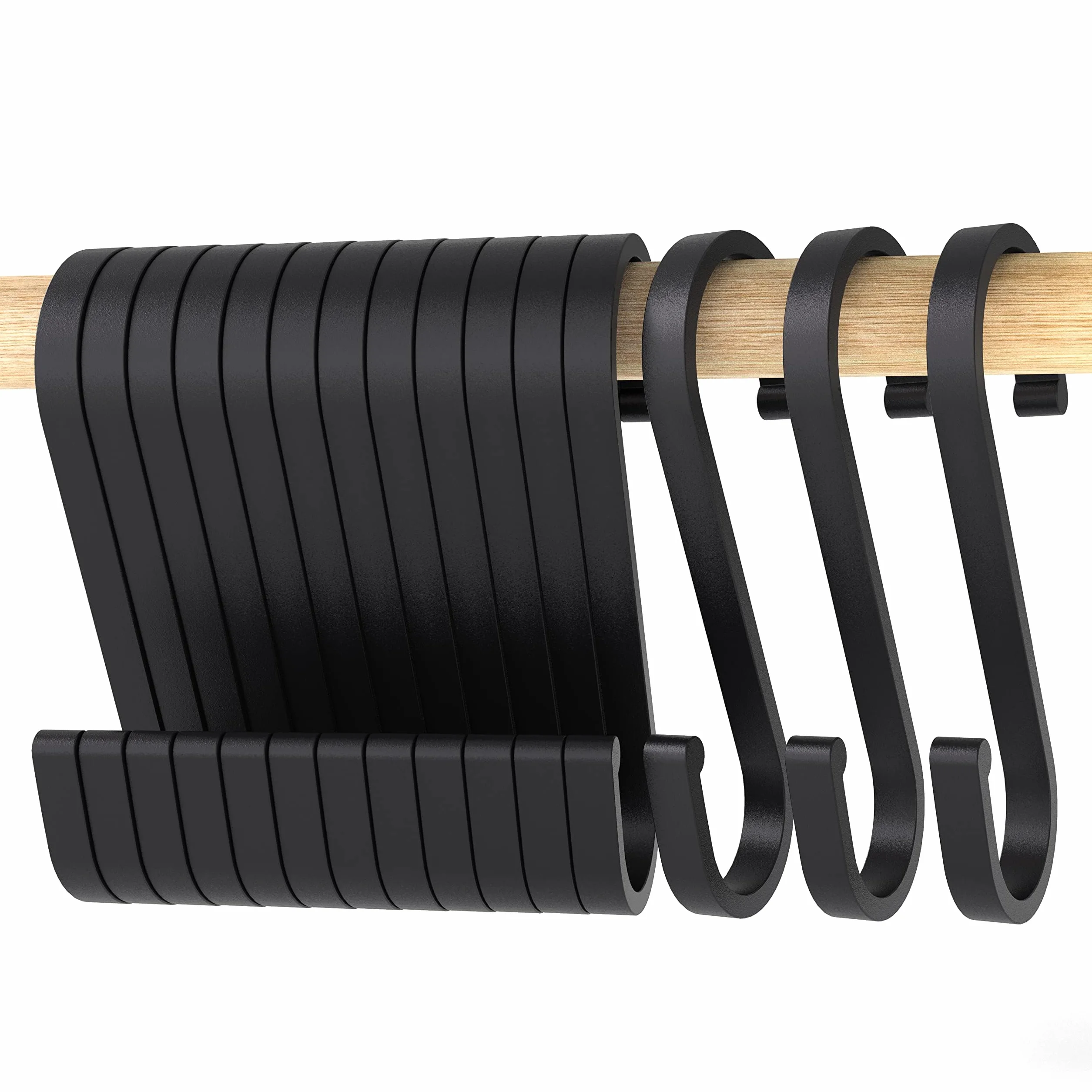 LISOPO Haczyki w kształcie litery S 12 sztuk czarne S-hook aluminium
