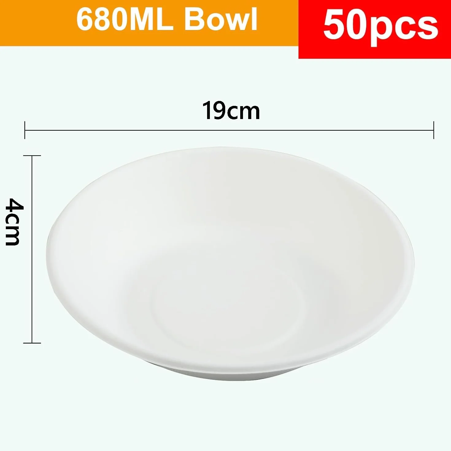 KITDAHOM 50 sztuk jednorazowe naczynia – kartonowe miseczki na zupę – 680 ml