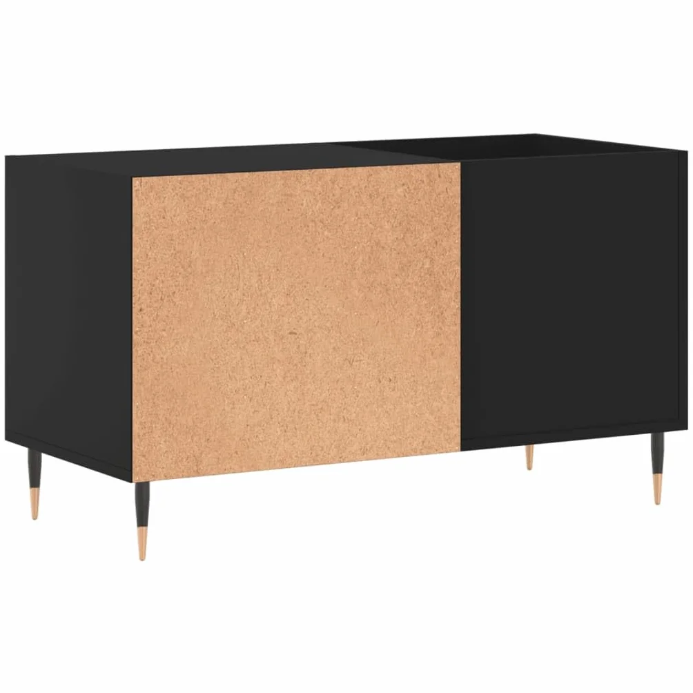 ShGaxin Szafka dyskowa drewno inżynierskie czarne 85x38x48 cm, półka CD, gramofon, szafka na płyty, szafka winylowa, szafka na gramofony - 831693