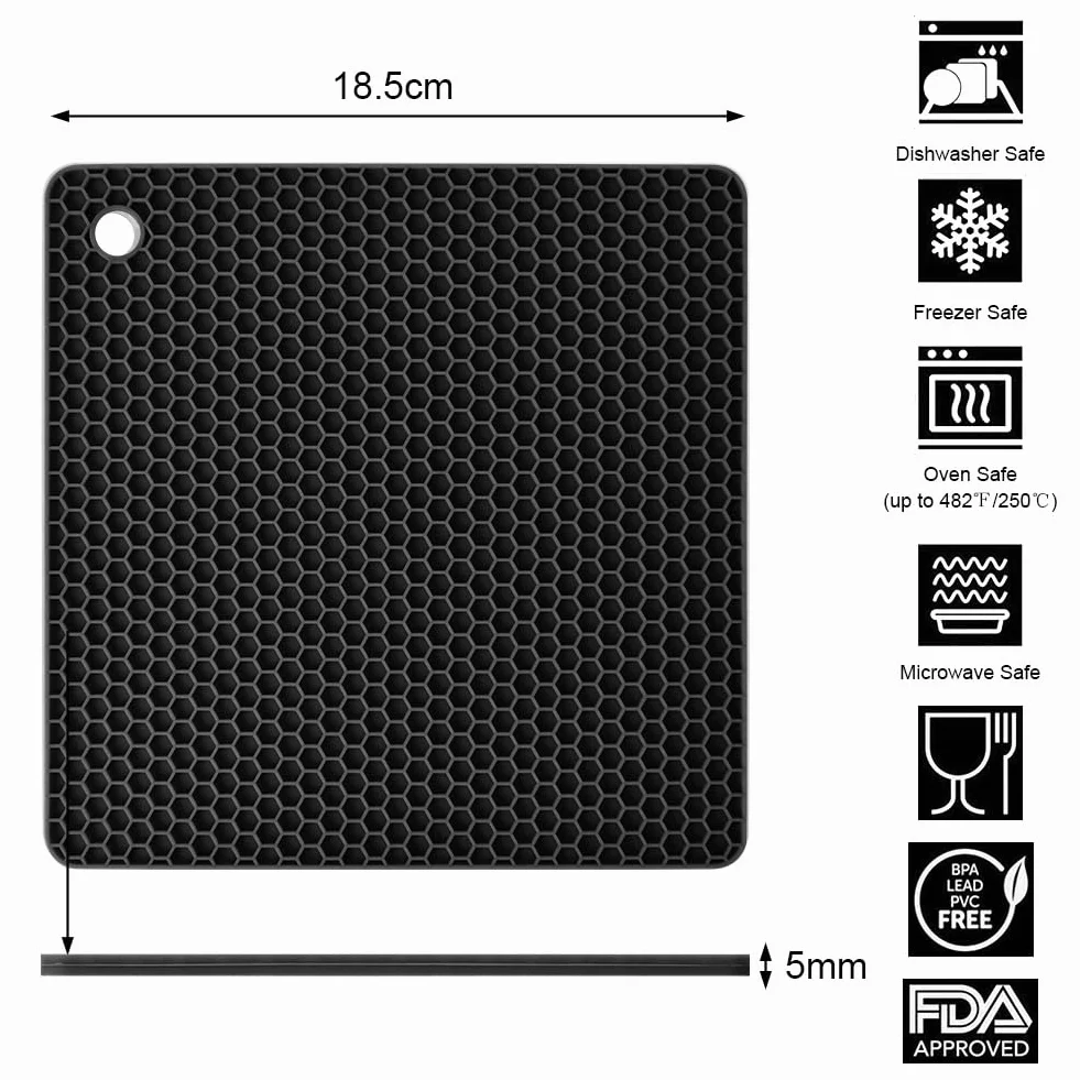 Flintronic Ochraniacz na patelnie, 2 sztuki, ochrona garnków, 32 cm, odporność na wysokie temperatury, kwadratowe ochraniacze garnków, regulowany rozmiar, antypoślizgowa ochrona patelni, garnków