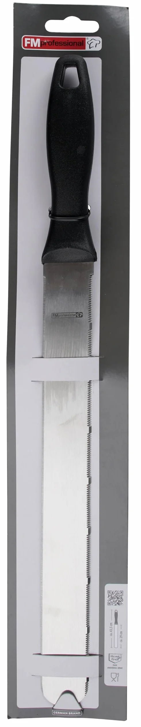 FMprofessional 21558 nóż cukierniczy dwustronny 43,5 cm, stal nierdzewna, czarny/srebrny, ok