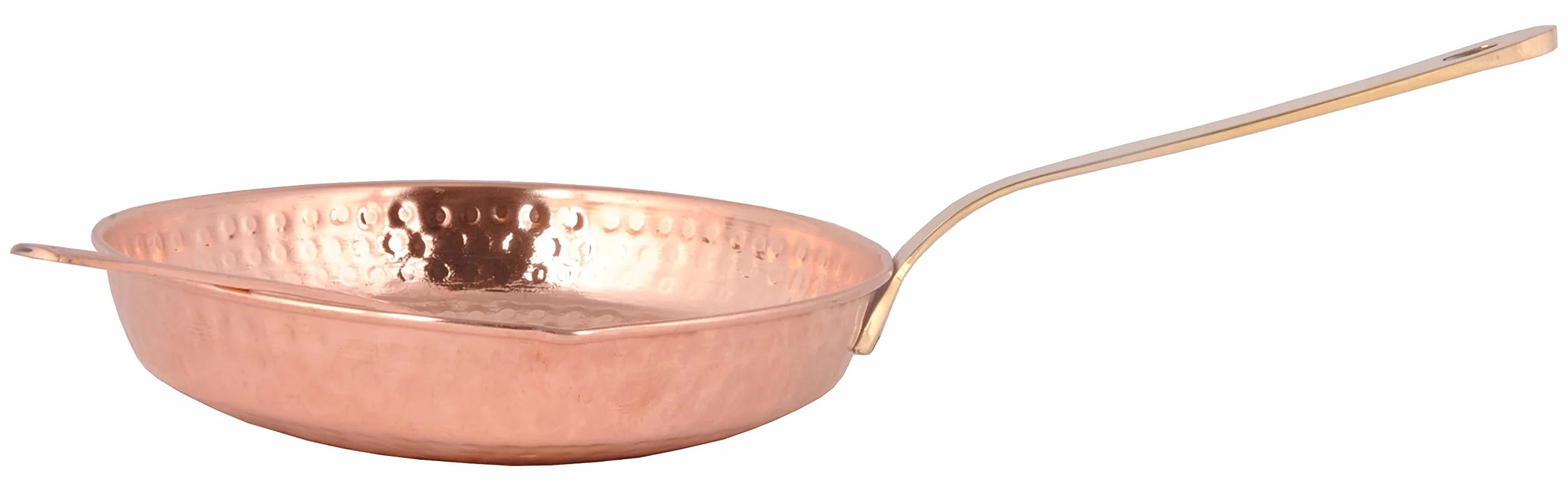 SHIV SHAKTI ARTS Miedziana patelnia Tadka patelnia z łyżką do serwowania, 850 ml, do smażenia, gotowania, serwowania naczyń, domu, hotelu, restauracji, kuchni, Diwali, prezent, 2 sztuki