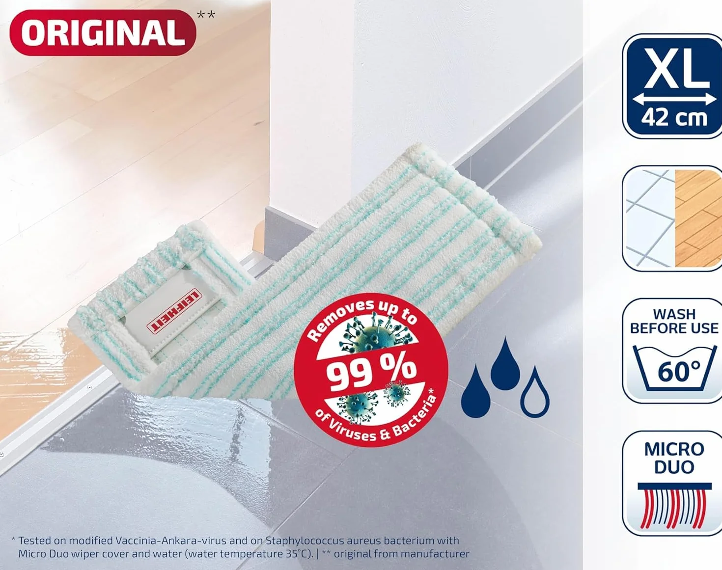 Leifheit Nakładka do mopa Easy Spray XL micro duo, 2-włókien, mikrofibry