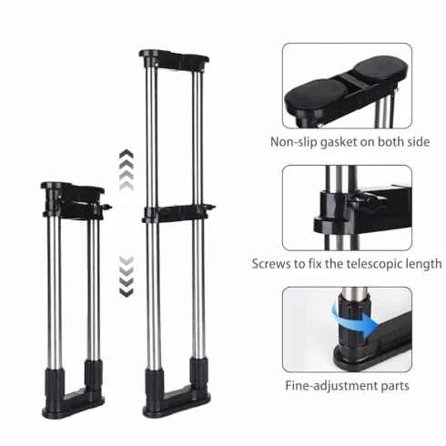 Regulowany 2 -pakowy rozkładany szafa szafa napięta pręta szafa szafa do przechowywania stojak do przechowywania do kuchni w łazience DIY Diy Difder Separator Separator Czarny Kolor 70 120 cm długość