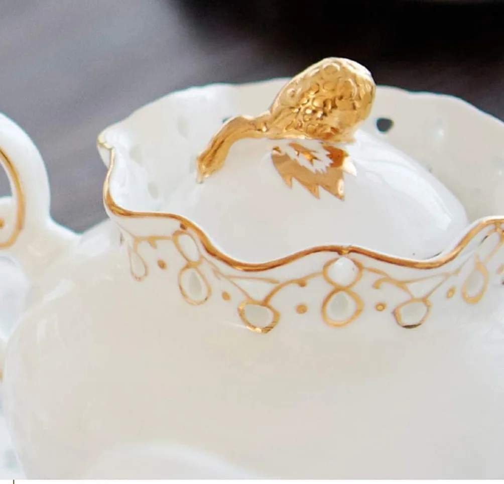 Zestawy Do Herbaty 8 Sztuk Ceramiczny Zestaw Do Parzenia Kawy I Herbaty Czajniczek Cukiernica Śmietanka Dzbanek Zestaw Filiżanek Do Herbaty Do Domowego Biura Zestaw Filiżanek Do Kawy I Herbaty