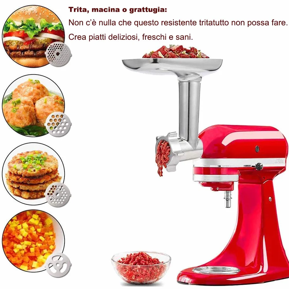 Italdos Maszynka do mięsa kompatybilna z KitchenAid stal nierdzewna