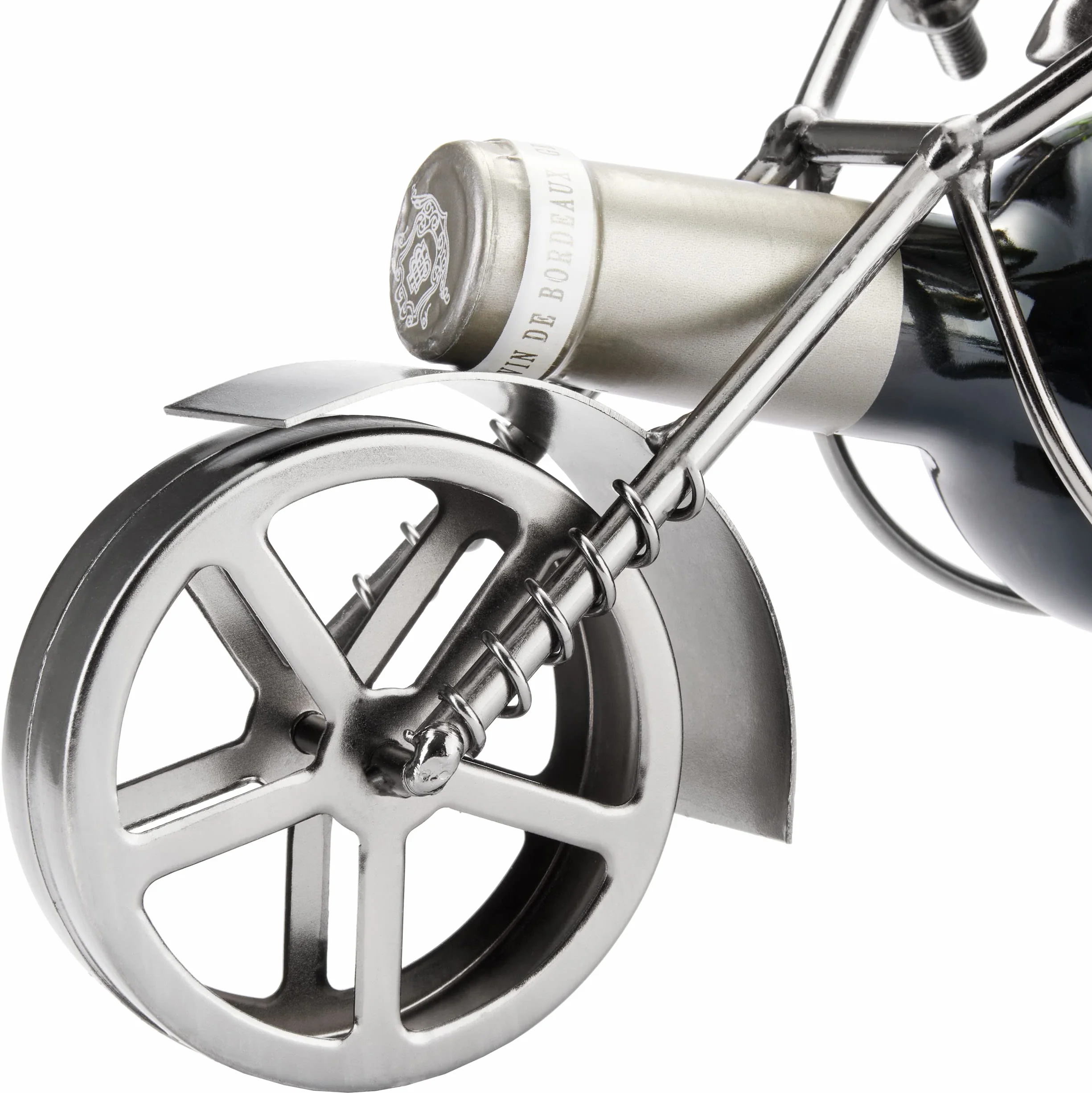 BRUBAKER - Uchwyt na butelkę wina - para motocyklowa - metalowa rzeźba - INCL kartka z życzeniami. - Oryginalny pomysł na prezent