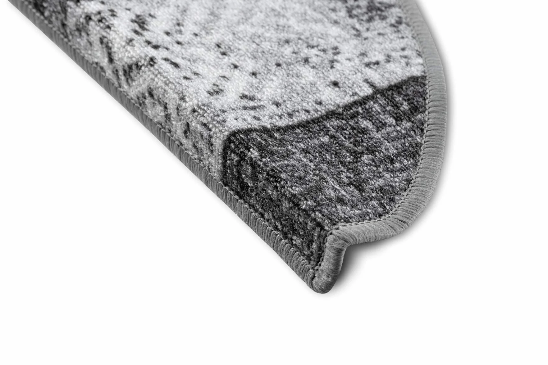 rugsx Dywanik na schody Essenza, samoprzylepny, 64 x 22 cm + 3,5 cm krawędź przednia, szary, 15 sztuk