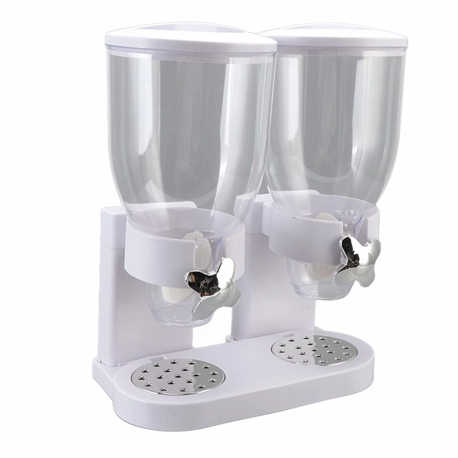 AMONIDA Podwójny Dozownik Płatków śniadaniowych, Szczelnie Zamykany, do Przechowywania w kuchni. Materiał ABS 7L (WHITE)