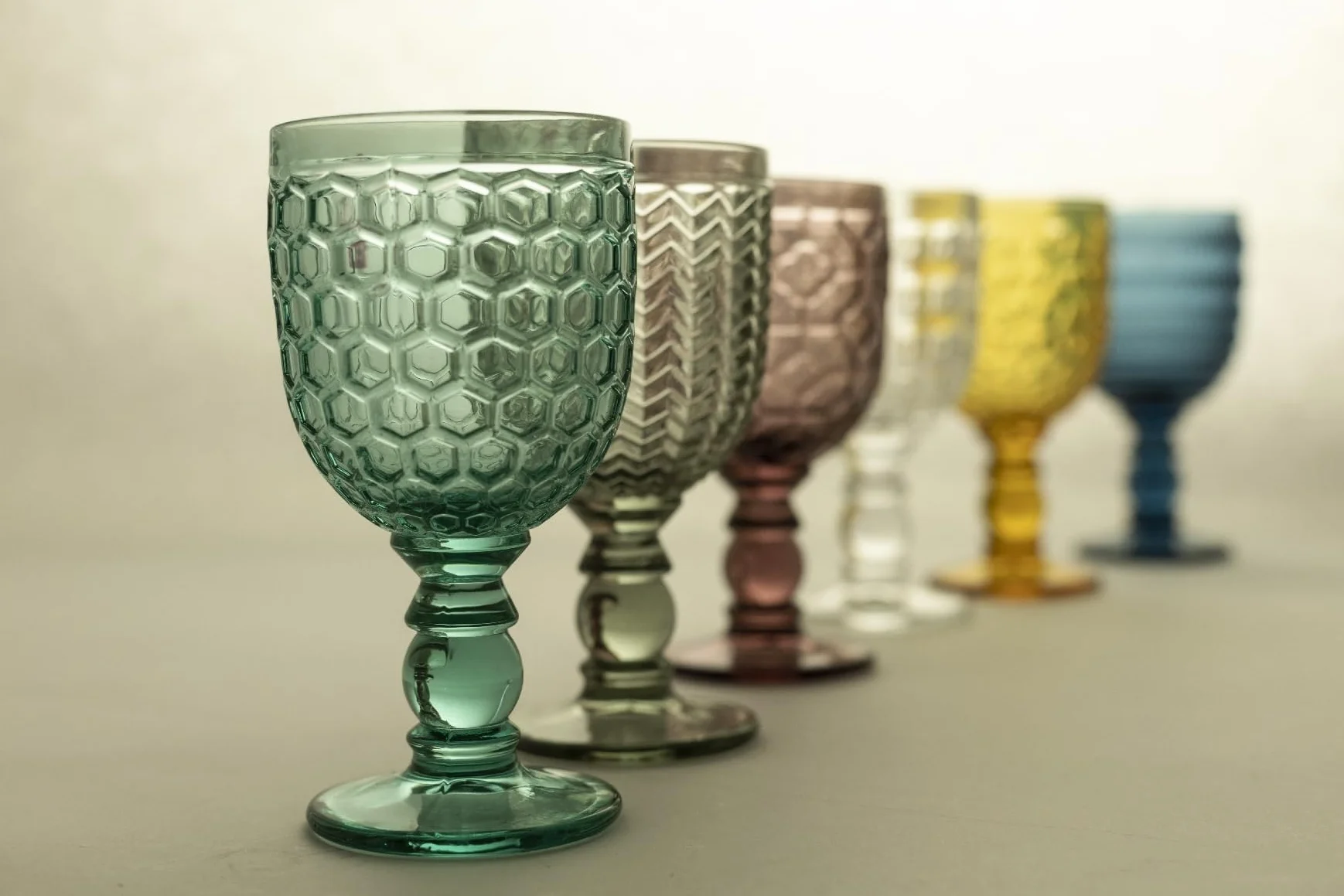 Villa D’Este Home Tivoli Geometria Zestaw Kielichów, Material, Wielokolorowy, 6 sztuk x 280 ml
