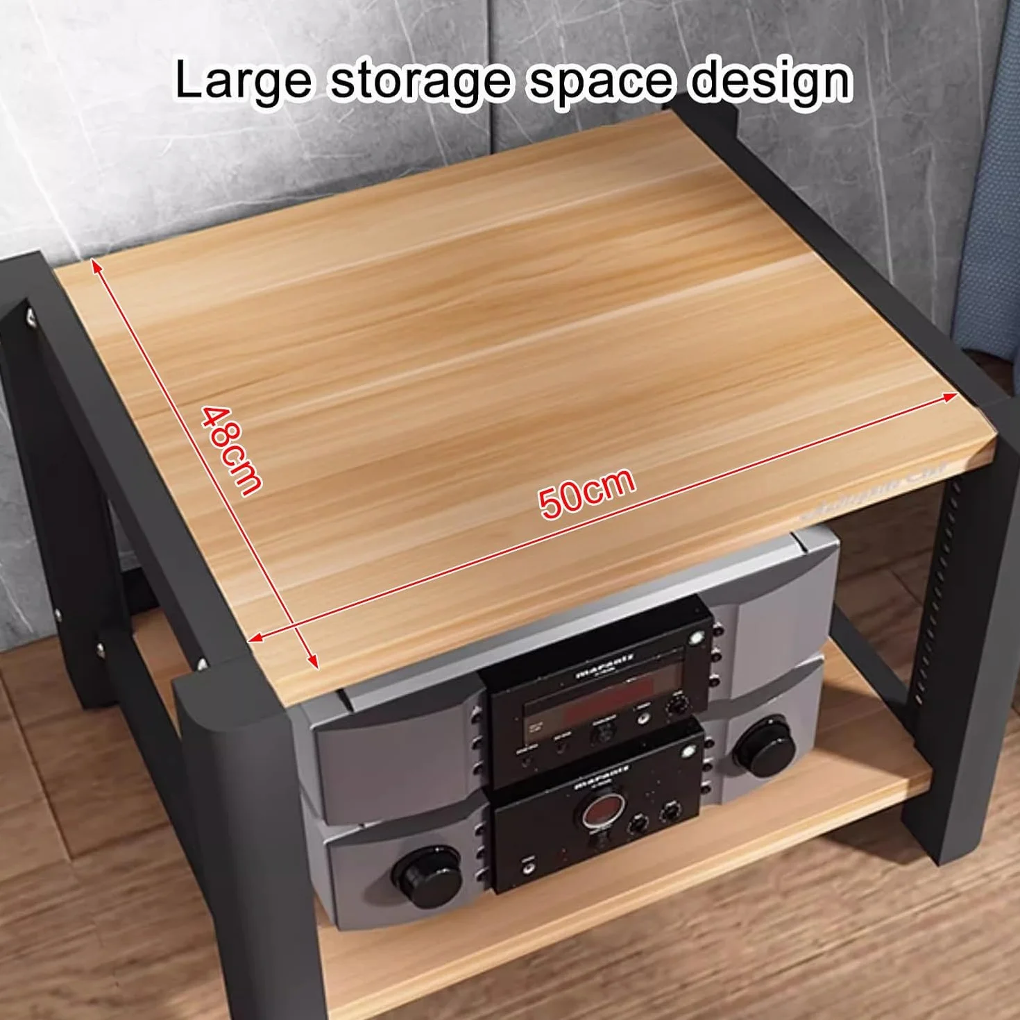 Szafka audio HiFi Rack, 2/3-poziomowe półki stereo z regulowanymi półkami, stojak pod telewizor/półka pod sprzęt audiowizualny, przechowywanie nośników multimedialnych na gramofony, wzmacniacze,
