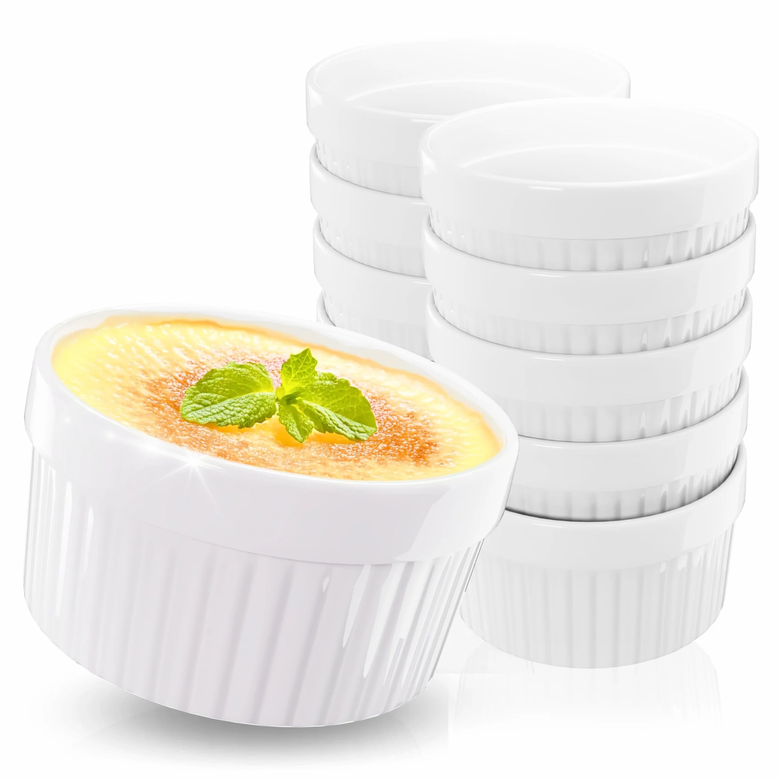 ToCi 6 x kolorowe foremki do piekarnika Ø 9 cm – odporne ceramiczne foremki po 185 ml – kremowe miseczki i miseczki deserowe – formy do pasztetów, czekoladowego sufletu