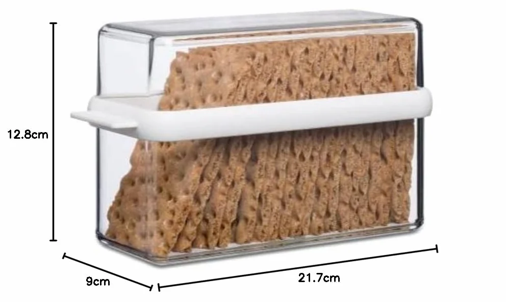 Mepal Pojemnik do Przechowywania Krakersów i Chleba Chrupkiego Stora, Szczelne Pudełko na Krakersy, do Przechowywania Paczek Chrupkiego Chleba, 1600 Ml, Białe