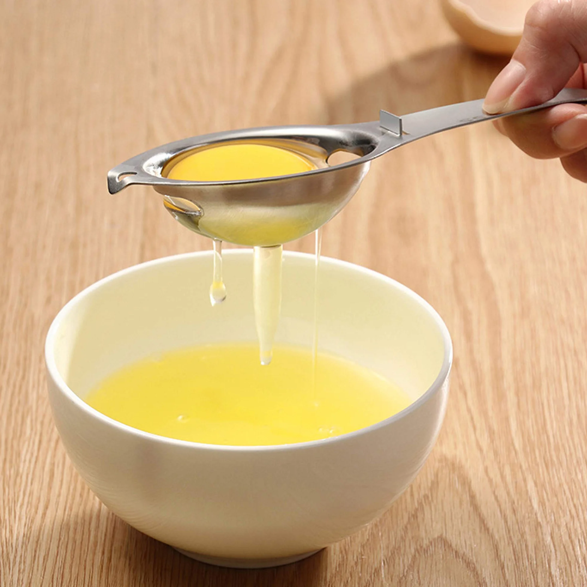 Rozdzielacze jajek białe i filtr żółtka jajko separator jajek, separator jajek, durszlak do jajek, kuchnia ze stali nierdzewnej, gadżet kuchenny, przybory kuchenne