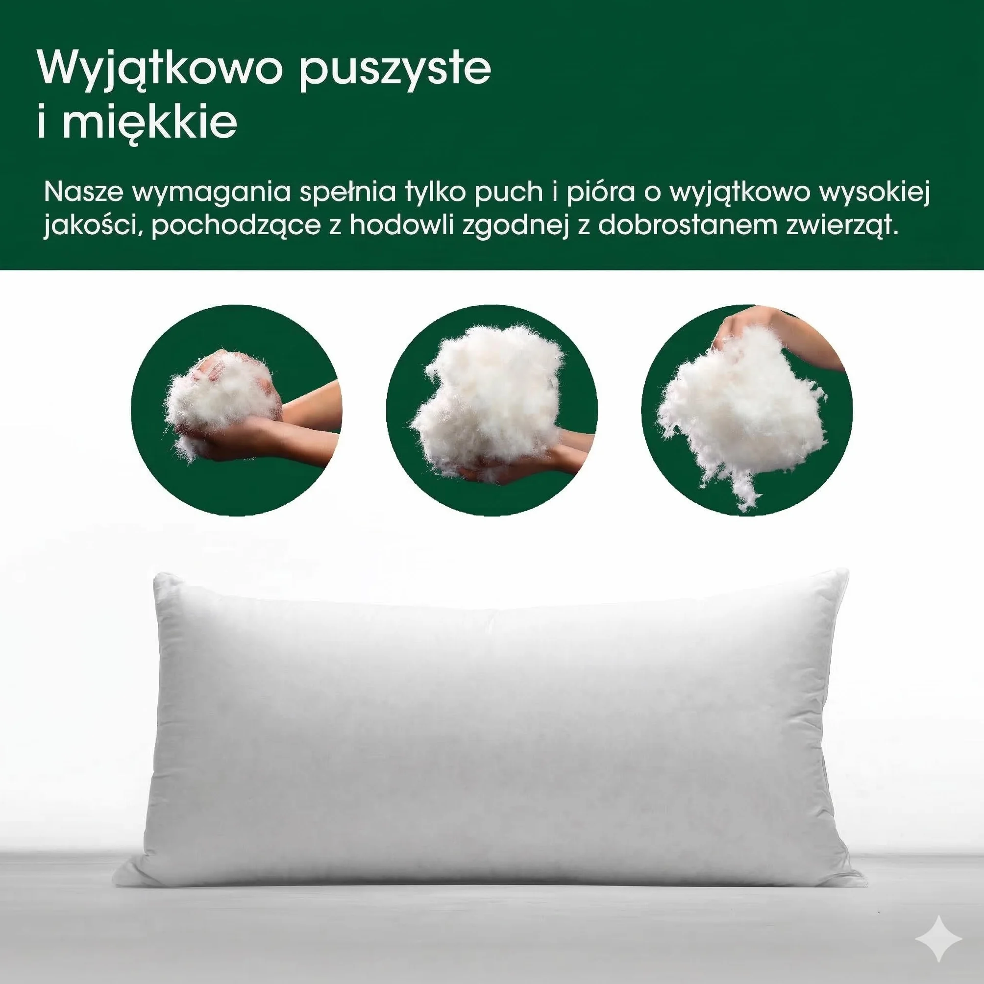 Premium de Luxe Poduszka Puchowa 60 x 70 cm - Made in Germany, 100% Bawełna, 3-Komorowa, Dla Alergików