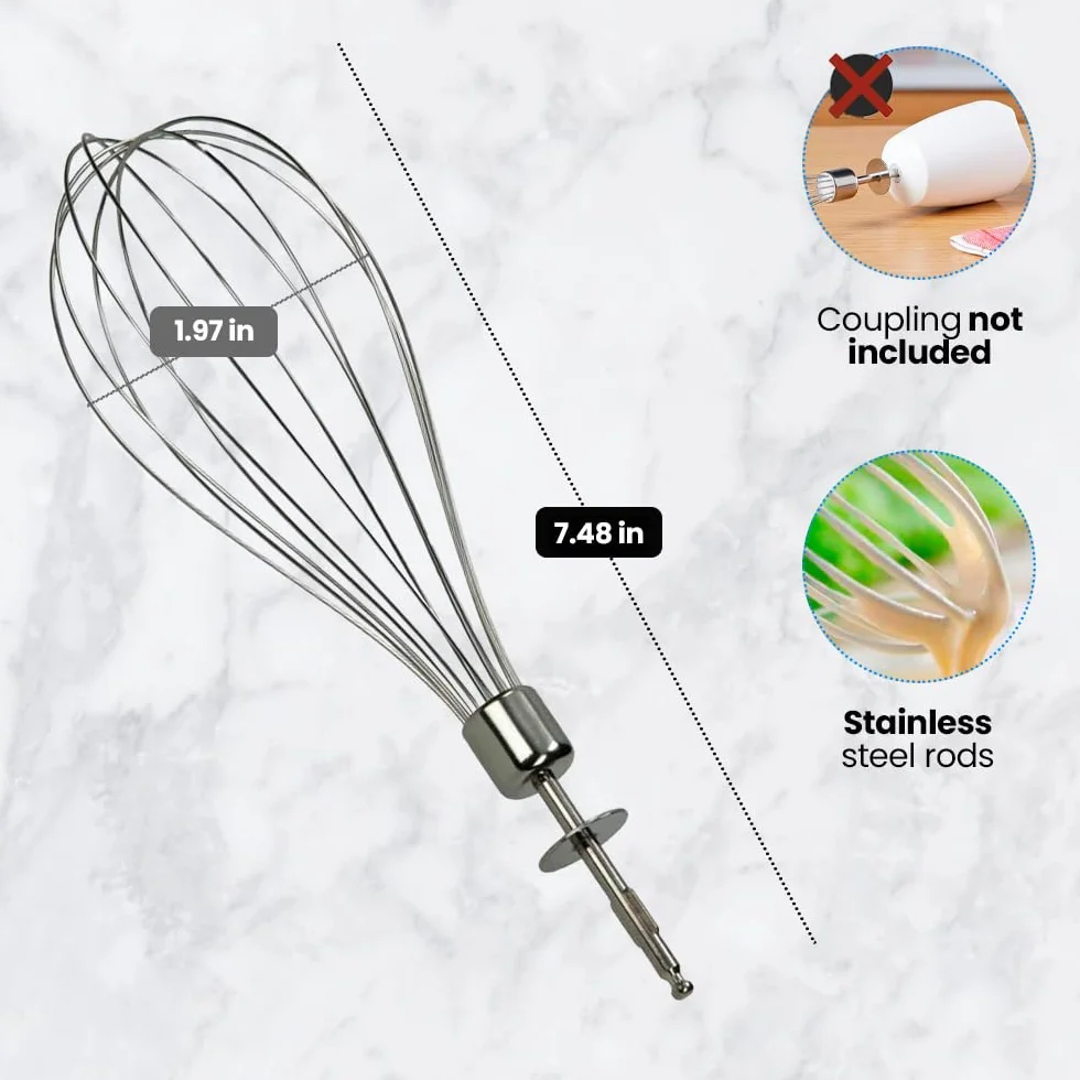 Anakel Home Zapasowa nasadka do trzepaczki, kompatybilna z blenderem ręcznym Braun i częściami blendera zanurzeniowego, stal nierdzewna, kompatybilna z Multiquick & Minipimer, BR64189652