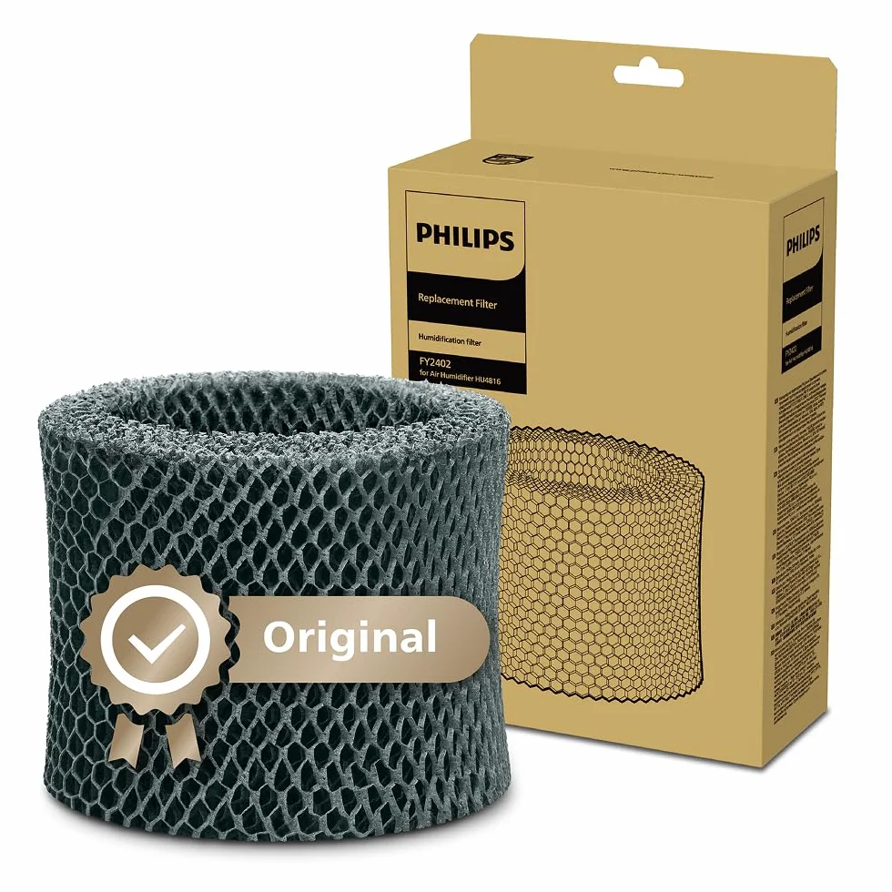 Philips Oryginalny filtr do nawilżacza serii 2000 HU4816, higieniczne nawilżanie, ochrona przed bakteriami, technologia NanoCloud, skuteczna filtracja i żywotność do 6 miesięcy (FY2402/30)
