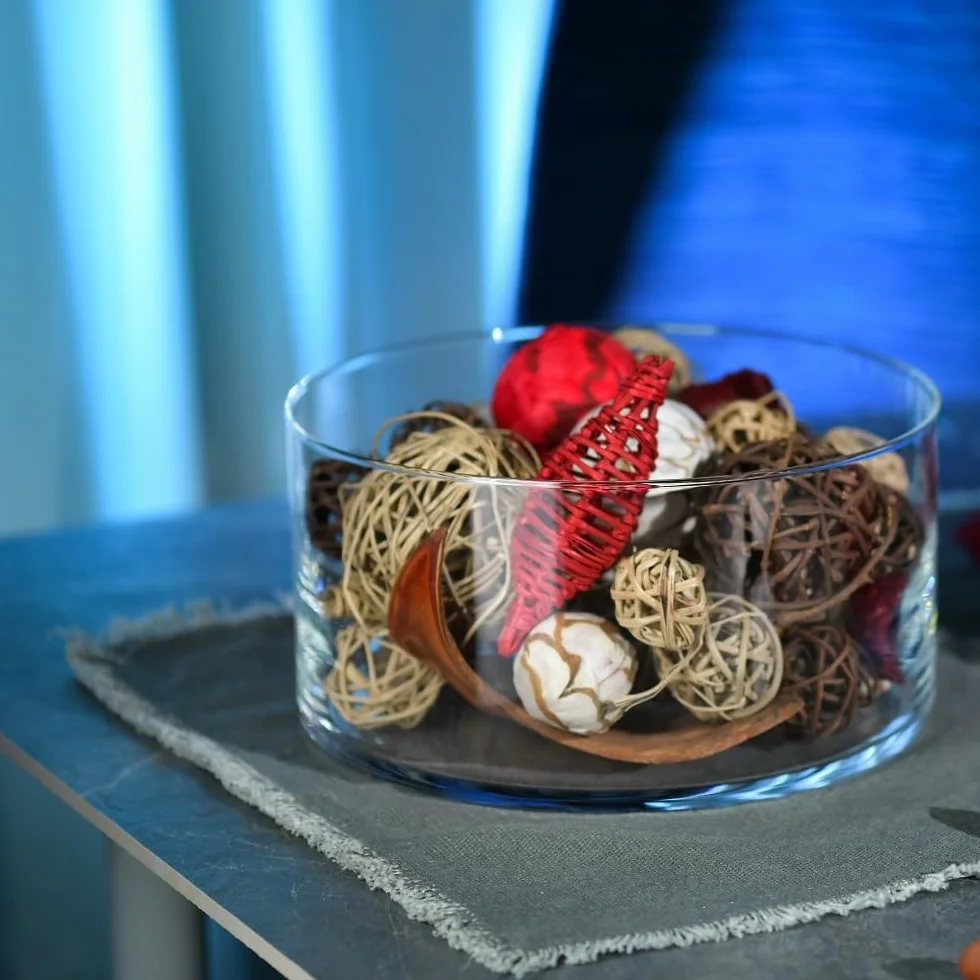 KROSNO Salaterka Szklana Glamour 24 cm – Duża Miska do Sałatek i Przekąsek, Bezołowiowe Szkło Kryształowe, Handmade, Salaterka Dekoracyjna do Serwowania