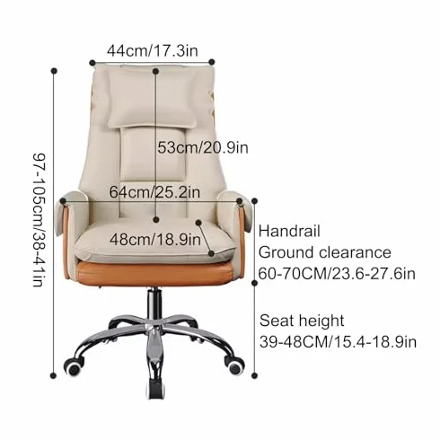 Ergonomiczne krzesło biurowe z regulowanym podnoszonym siedzeniem i niezależnym zagłówkiem – idealne do gier, domowego biura i salonu
