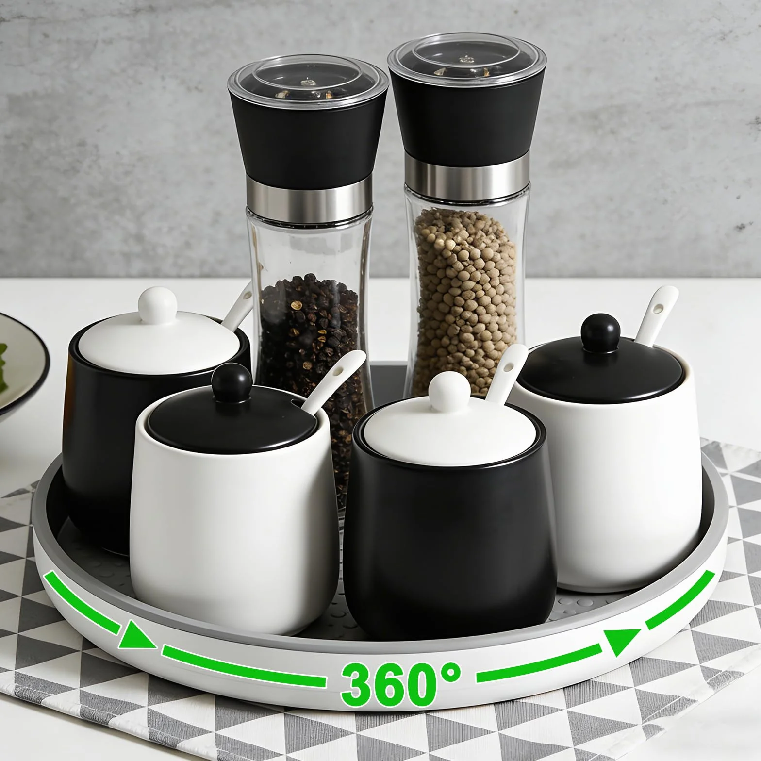 Lazy Susan organizer do lodówki obrotowy 360° zestaw 4 sztuk