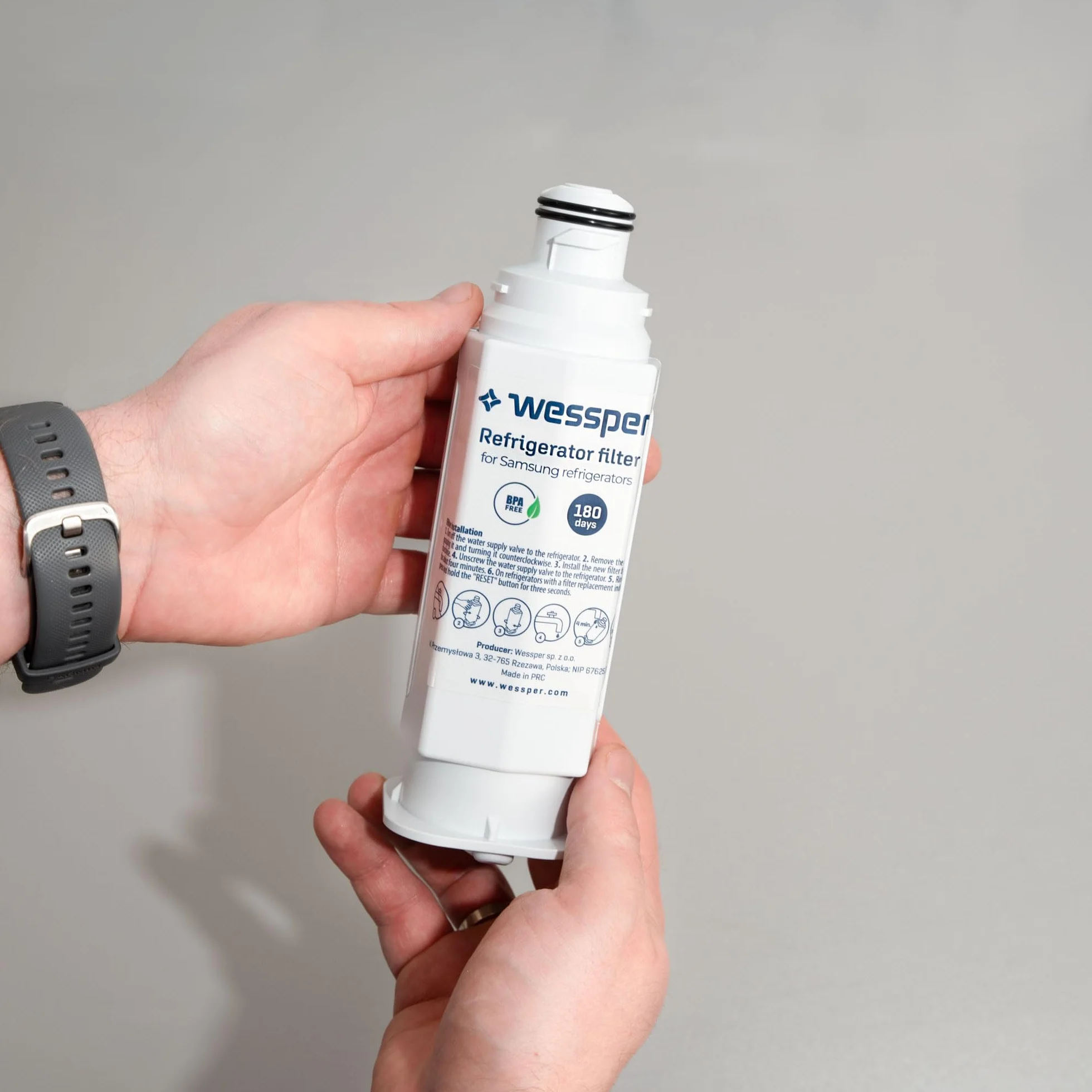 Wessper Zamiennik Wlład Filtra Wody do Lodówki 2 Sztuki Samsung DA97-17376B, DA97-08006C | Akcesoria do Lodówki, System Odwróconej Osmozy, Usuwa z Wody Chlor- Biały