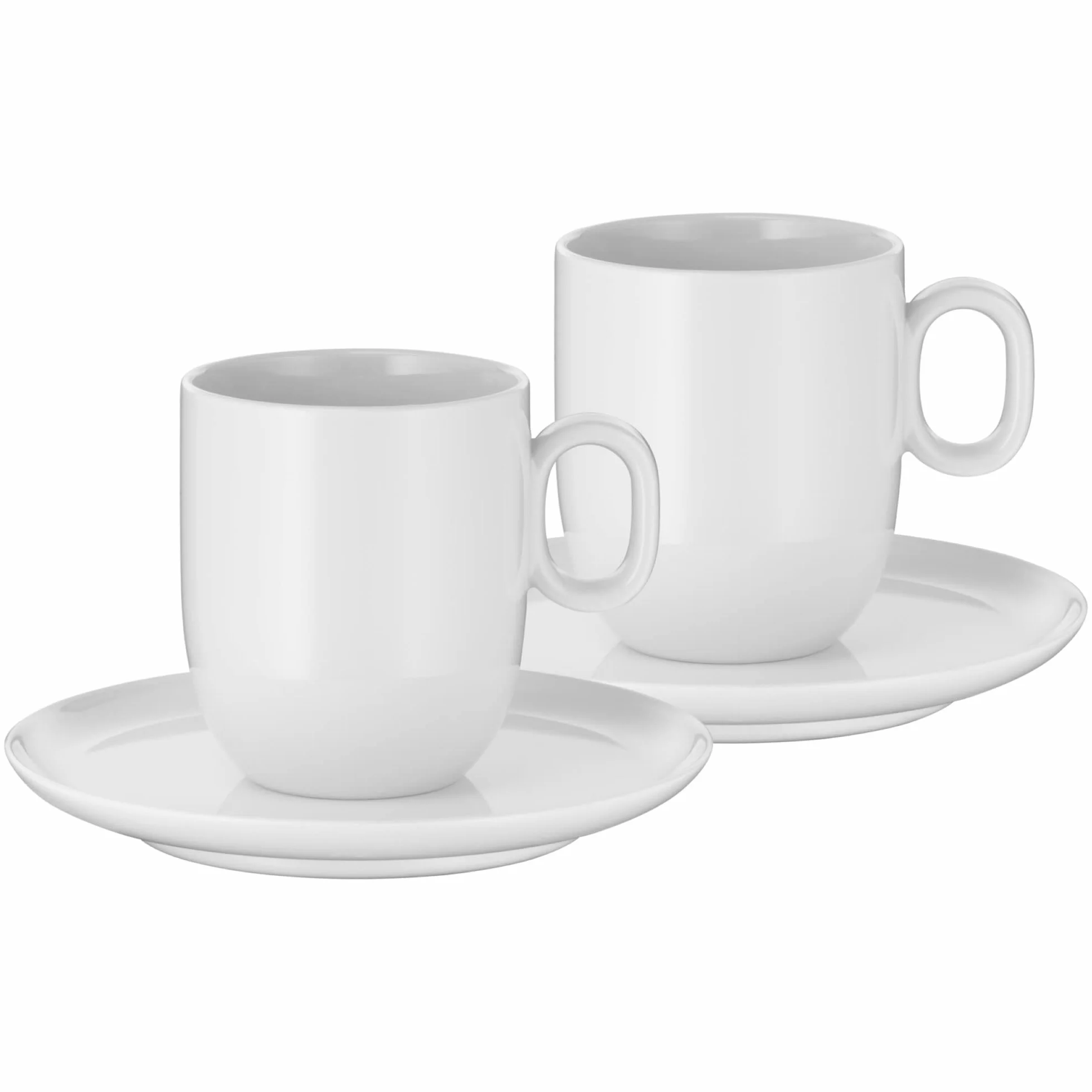 WMF Barista 4-częściowy zestaw filiżanek do kawy, dwie filiżanki do kawy 170 ml ze spodkami do Cafè Crème, filiżanki do cappuccino, porcelanowe szklanki do kawy, nadają się do mycia w zmywarce, kolor