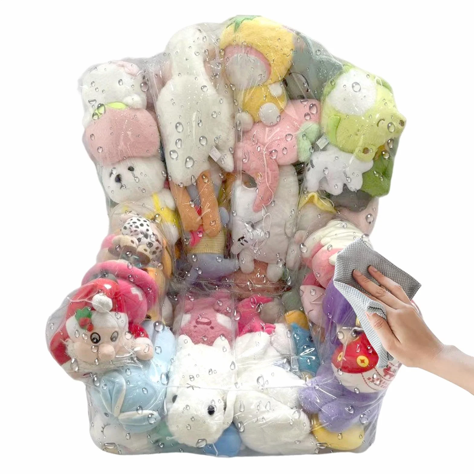 Pufa do przechowywania pluszaków Oszczędzający Miejsce Organizer Sofa Zamek | Krzesło organizer na pluszaki dla dzieci Pokój zabaw, Pokój dziecka, Sypialnia, Salon,
