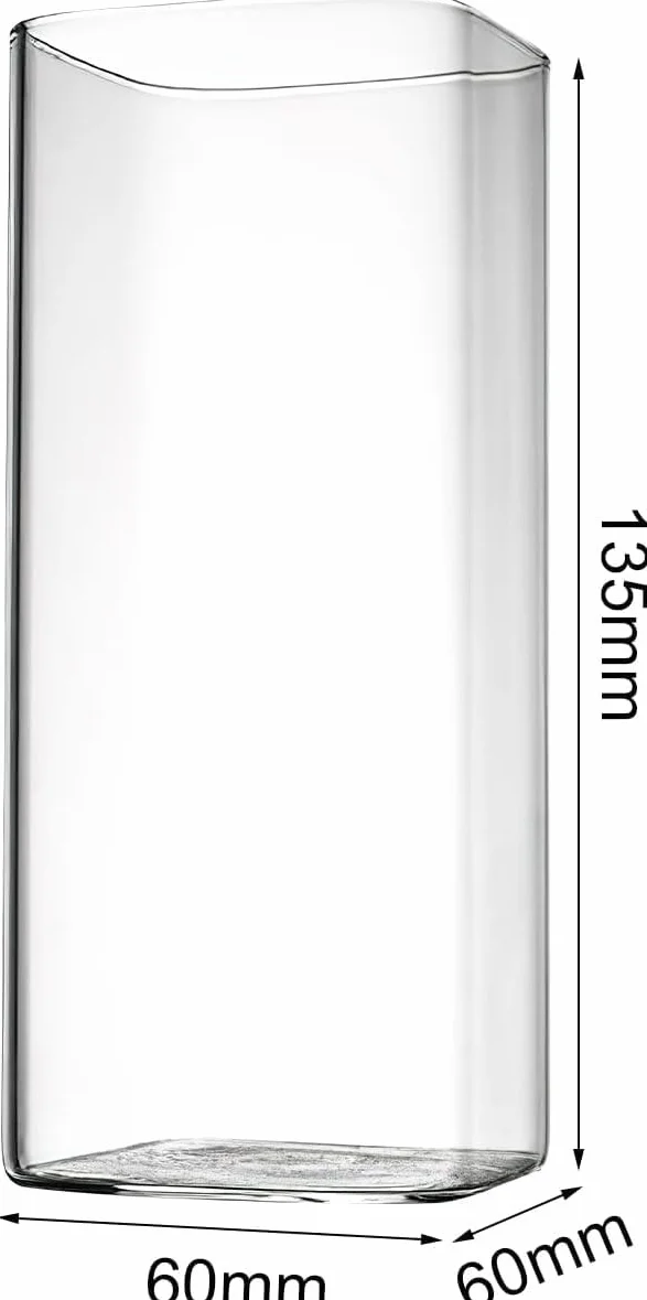 HENGBIRD Przezroczyste szklanki do napojów, 4 sztuki, 400 ml, cienkie kwadratowe, eleganckie szklanki barowe na wodę, sok, piwo, napoje, koktajle, mojito i napoje mieszane (cienkie kwadraty)