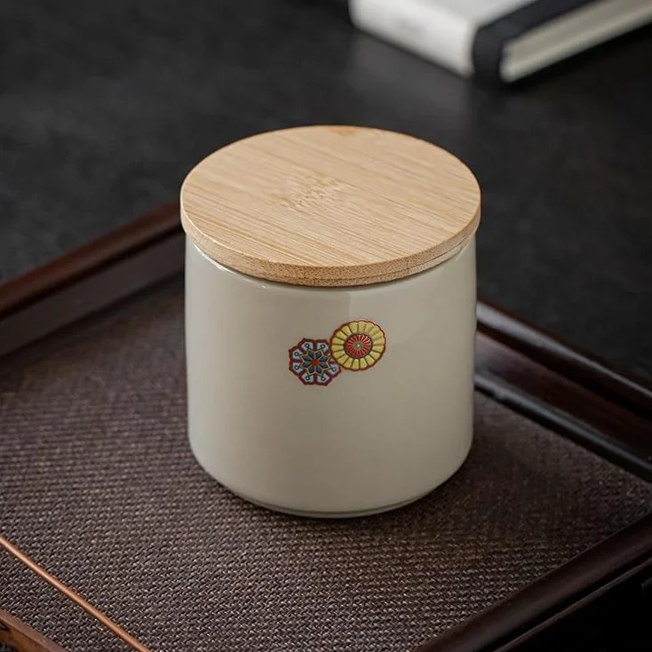 HLTYGWX Zestaw do herbaty Ceramiczne puszki na herbatę Zielona herbata Czarna herbata Herbata Zamknięte puszki Puszki do przechowywania Puszki porcelanowe Małe puszki Pudełka na herbatę Słoik do