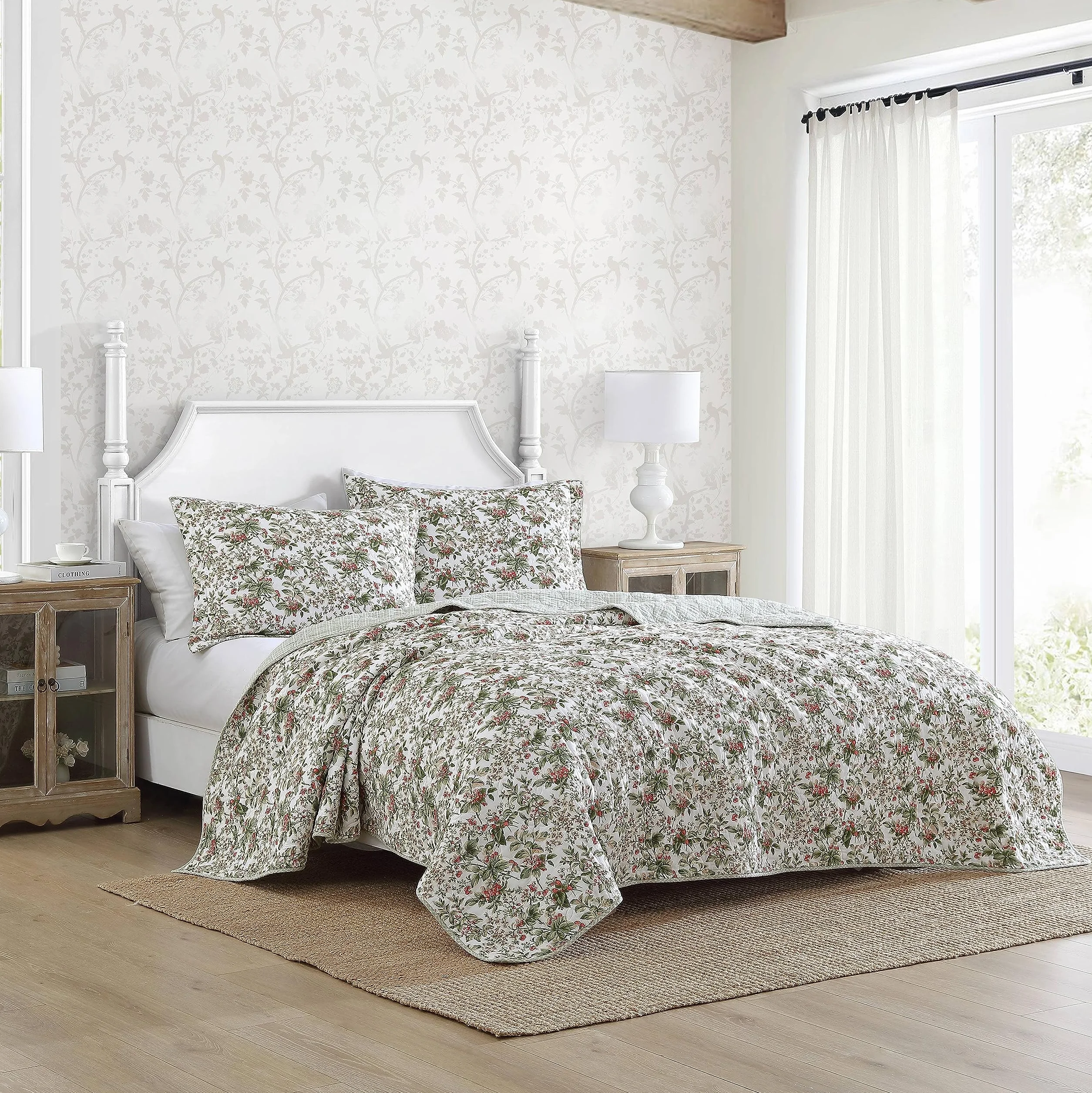 Laura Ashley Zestaw kołder typu queen dwustronna bawełniana pościel z poszewkami