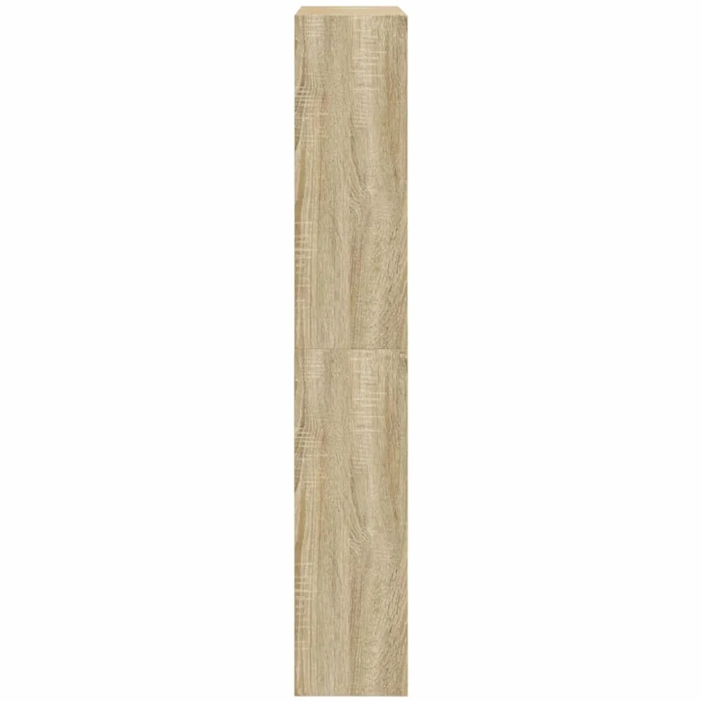 Szafka na buty dąb Sonoma z materiału drewnopochodnego 80 x 21 x 125,5 cm z 3 półkami, zajmuje mało miejsca, do korytarza, przedpokoju, wejścia, schowka, regał na buty, organizer