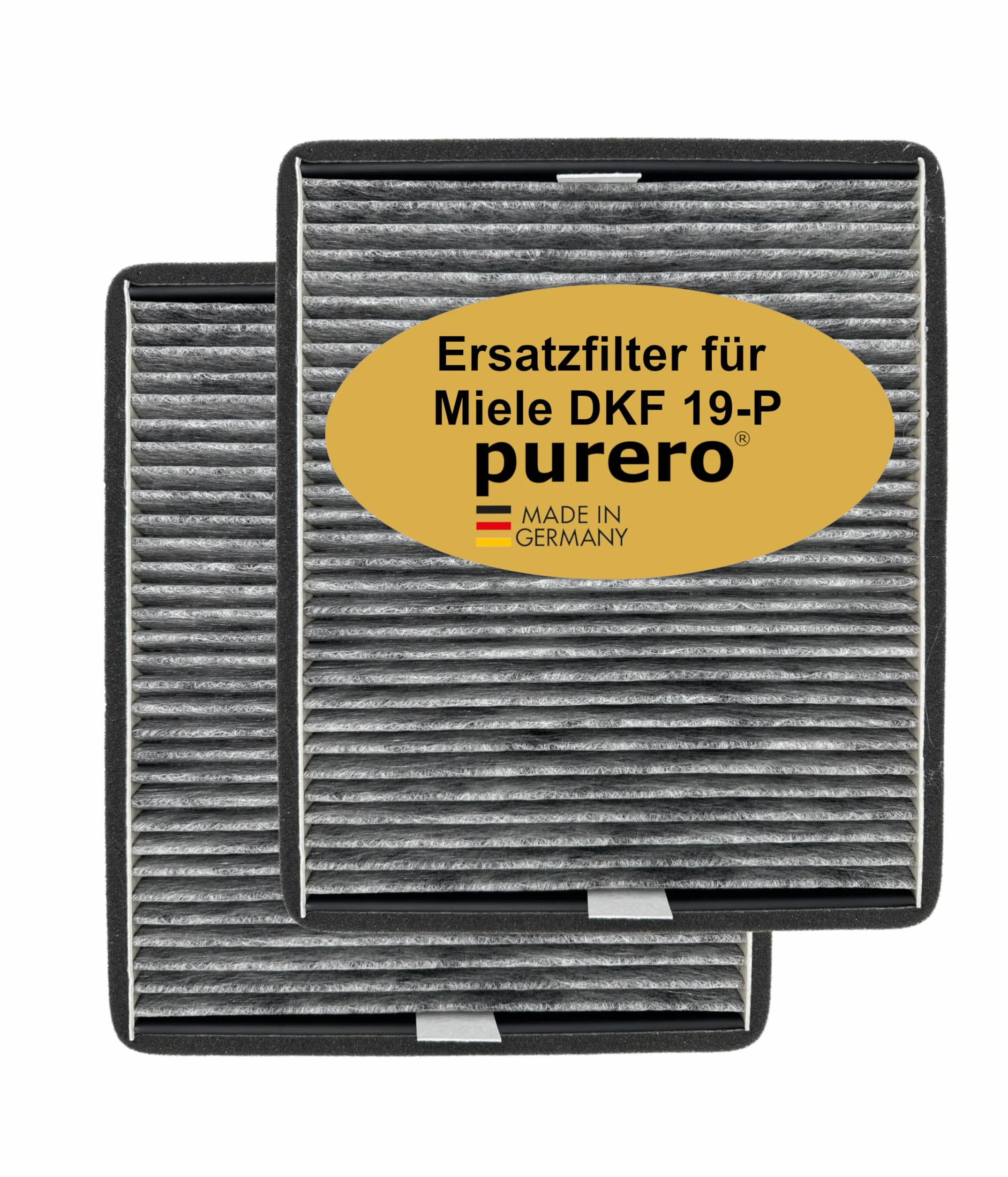 Filtr zapasowy DKF 19-P pasujący do okapów Miele DA 23x0 / 266x / 269x / 35xx / 36xx / 4002516429333/11762560 / 28996424EU1 - Filtr przeciw zapachom - Wyprodukowano w Niemczech
