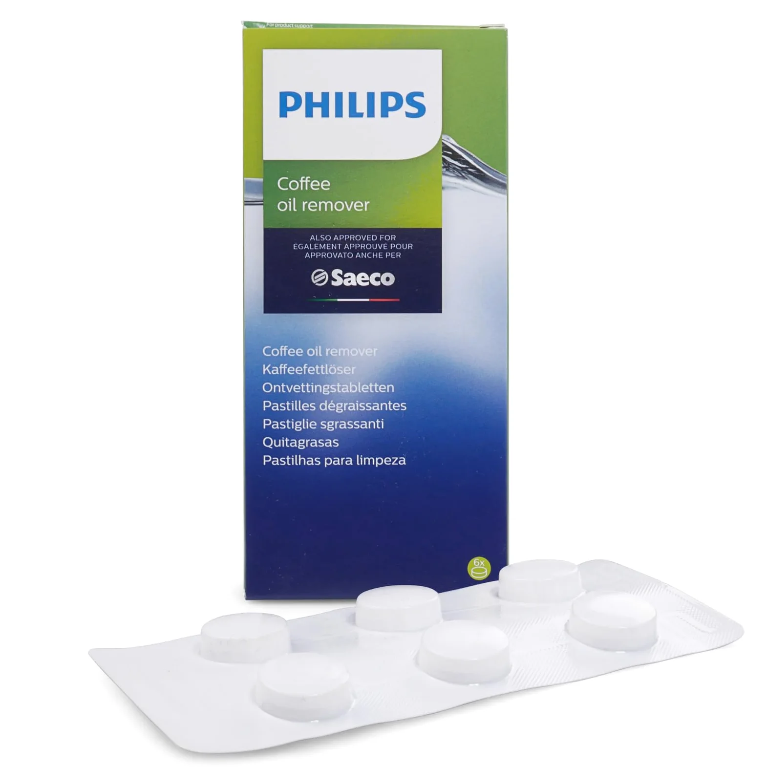 Philips zestaw do pielęgnacji ekspresów do kawy - odkamieniacz 250 ml, smar HD5061, tabletki odtłuszczające CA6704/10 (6 tabletek) + Sillar 2x filtr wody zamiennik dla CA6903, szczotka do czyszczenia