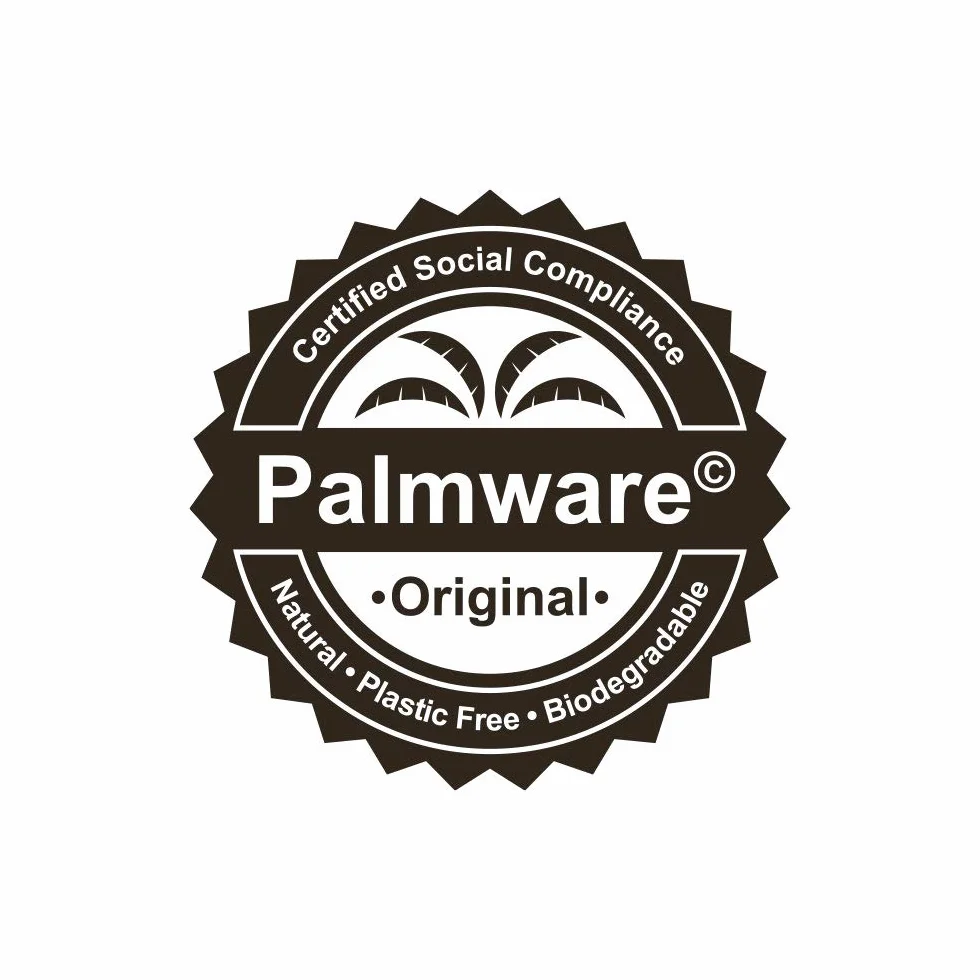 GREENBOX Palmware - zestaw miseczek na przekąski, 25 jednorazowych miseczek ekologicznych, kwadratowych, 80 ml, 8 x 8 cm, naczynia imprezowe, nadające się do kompostowania i biodegradowalne, liście