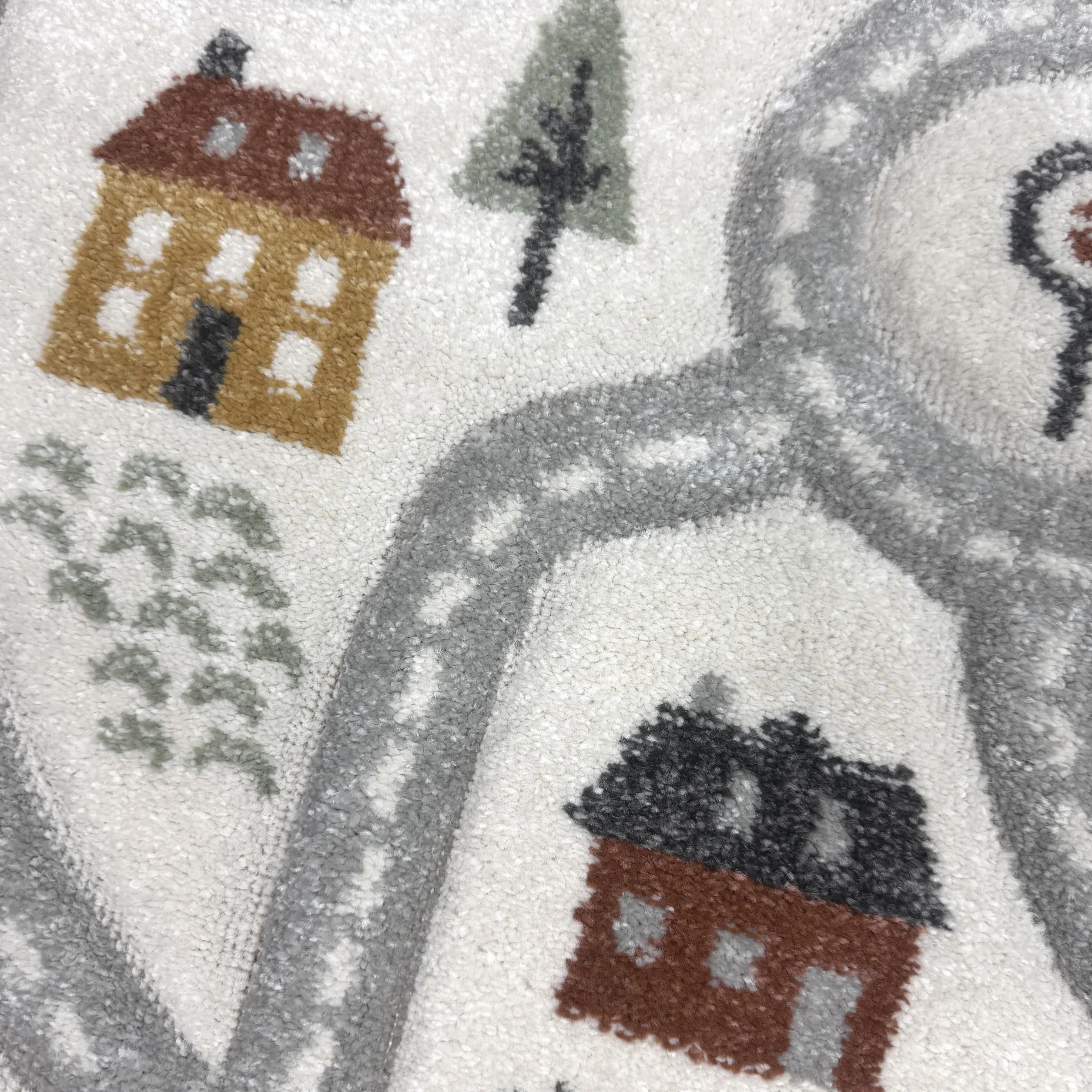 CARPETIA Dywan dziecięcy, dywan do pokoju dziecięcego, z motywem ulicy, z mapą miejską, dywan uliczny, okrągły, miękki, solidny, łatwy w pielęgnacji, dywan do zabawy dla pokoju zabaw, przedszkola