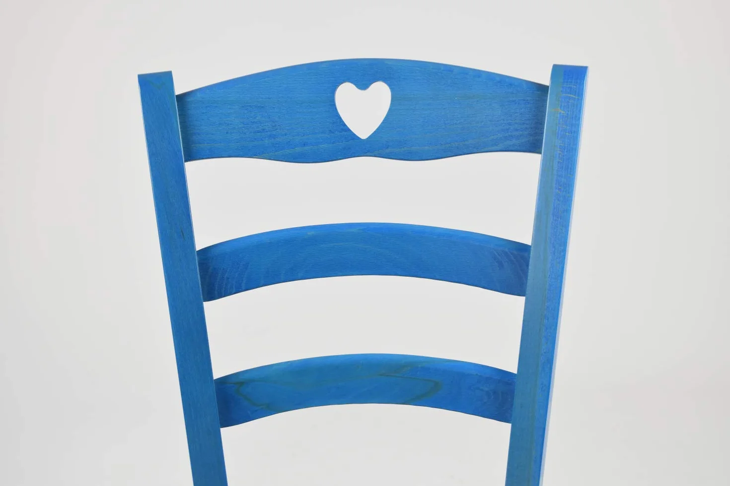 t m c s Tommychairs - estaw 1 krzesła CUORE, struktura z drewna bukowego w kolorze niebieskiej aniliny i siedzisko ze słomy