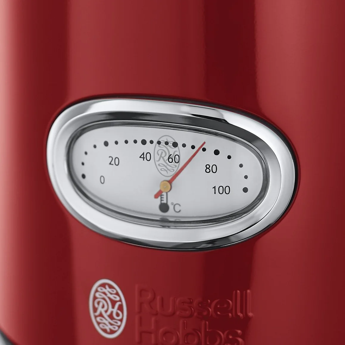Russell Hobbs czajnik elektryczny, wymienny filtr antywapienny, markery szybkiego gotowania, kontroler strix, pojemność 1,7l, moc 2400W, retro, czerwony Retro 21670-70 [Klasa energetyczna A]