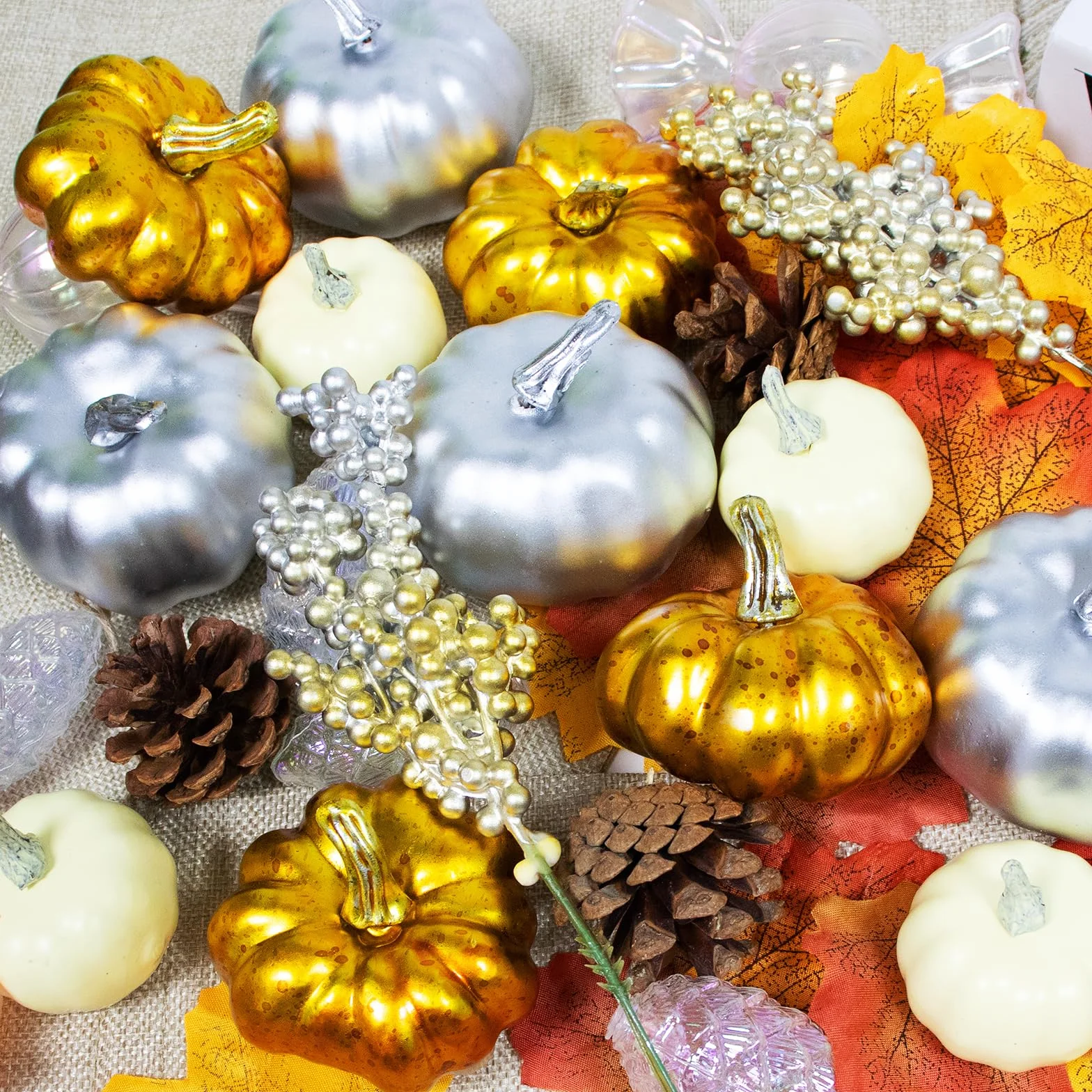 Dekoracja jesienna dynia, 68 sztuk, zestaw dekoracyjny na Święto Dziękczynienia, sztuczne dynie, dekoracja jesienna, dekoracja stołu, jesienna girlanda na Halloween, imprezę świąteczną