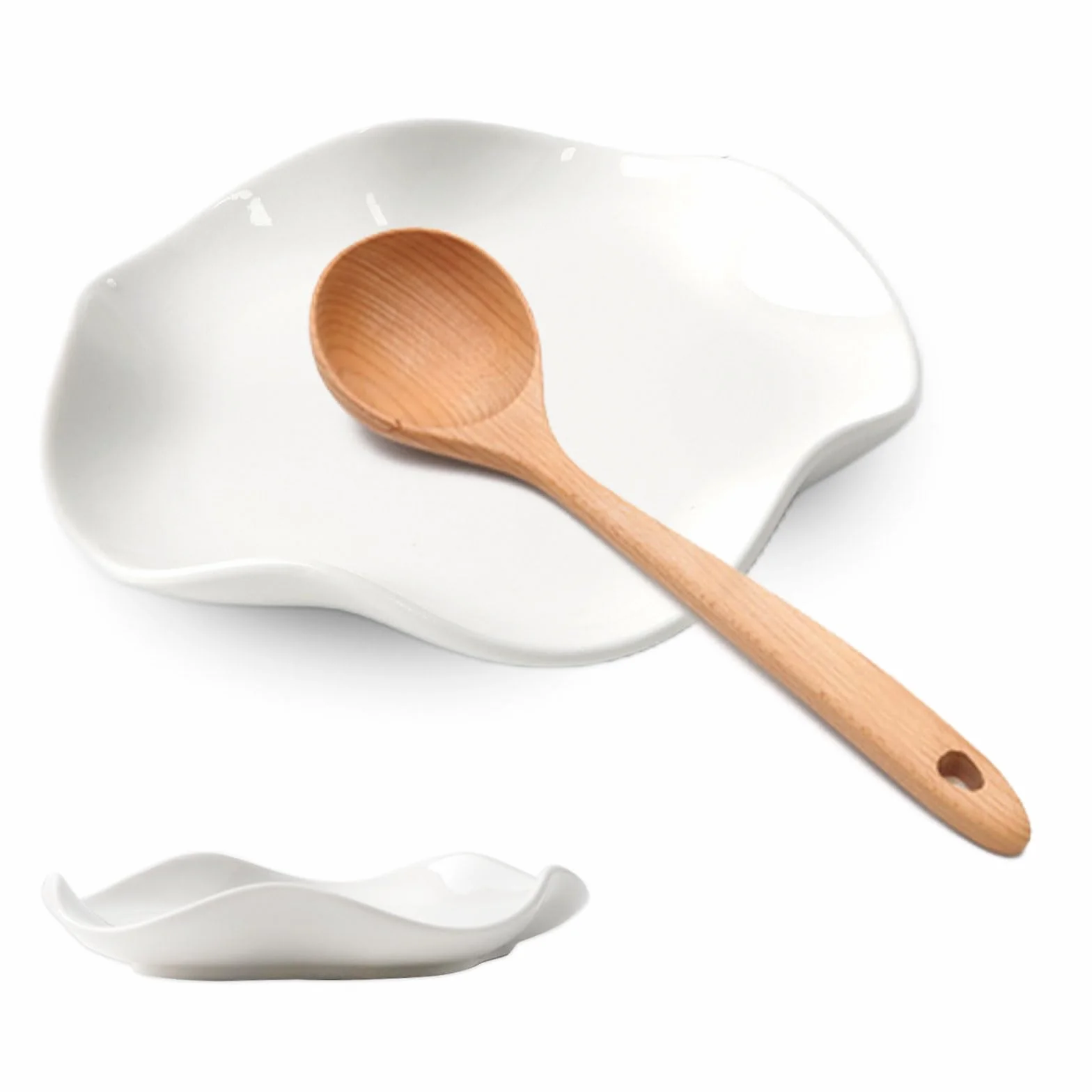2 sztuki ceramicznych półek na łyżki do kuchni, na płytę kuchenną i blat kuchenny, 13 cm, uchwyt na łyżeczkę, na łyżeczkę, łyżeczkę lub szczypce