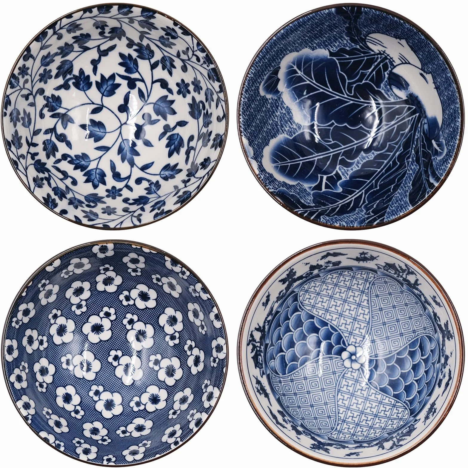 Ceramiczne miski, zestaw misek na przekąski, 10 cm, ceramiczne miski do maczania ryżu, płatków śniadaniowych, deserów, zupy, płatków owsianych, 4 szt