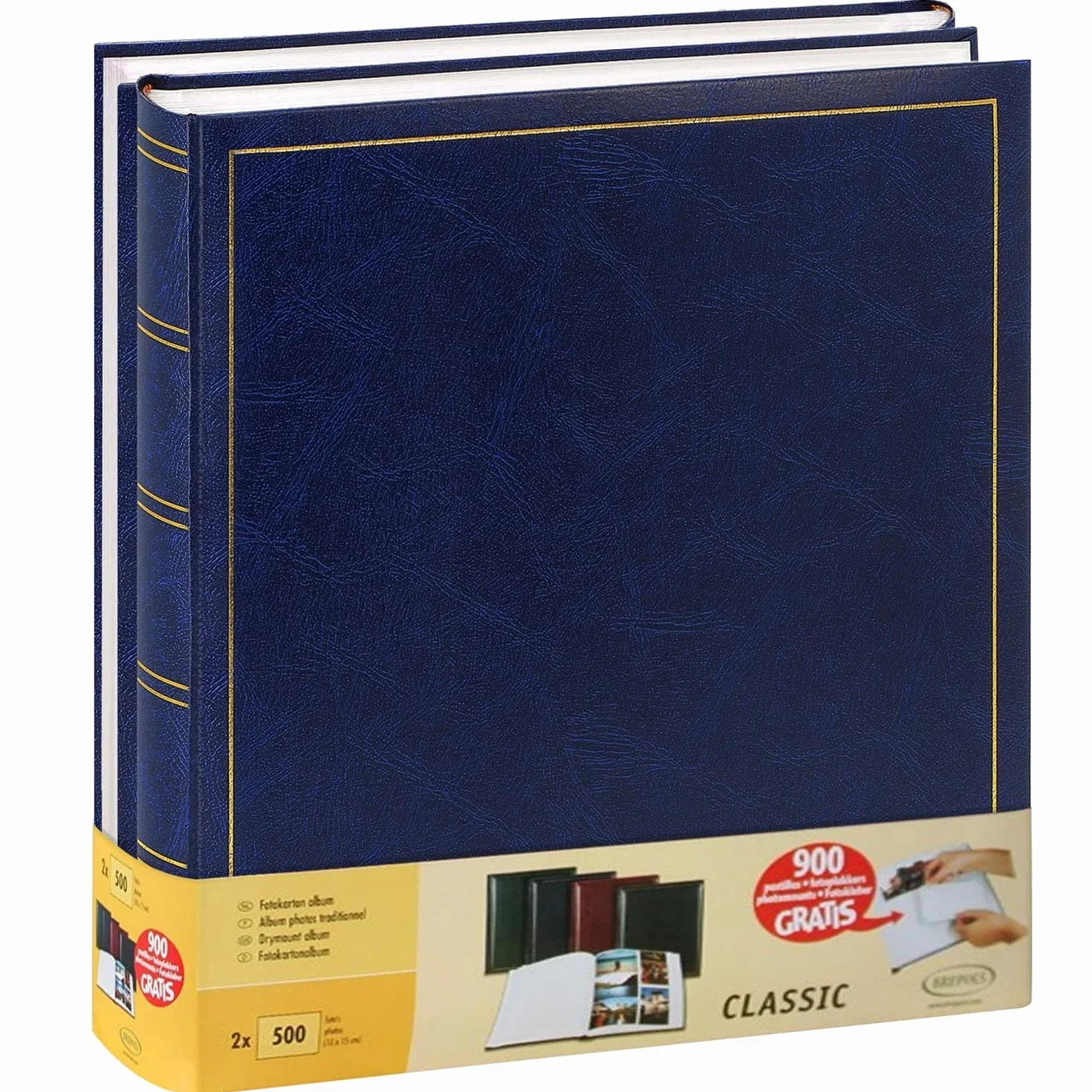 Zestaw 2 tradycyjnych albumów jumbo 100 stron na 500 zdjęć 10x15 - Niebieski