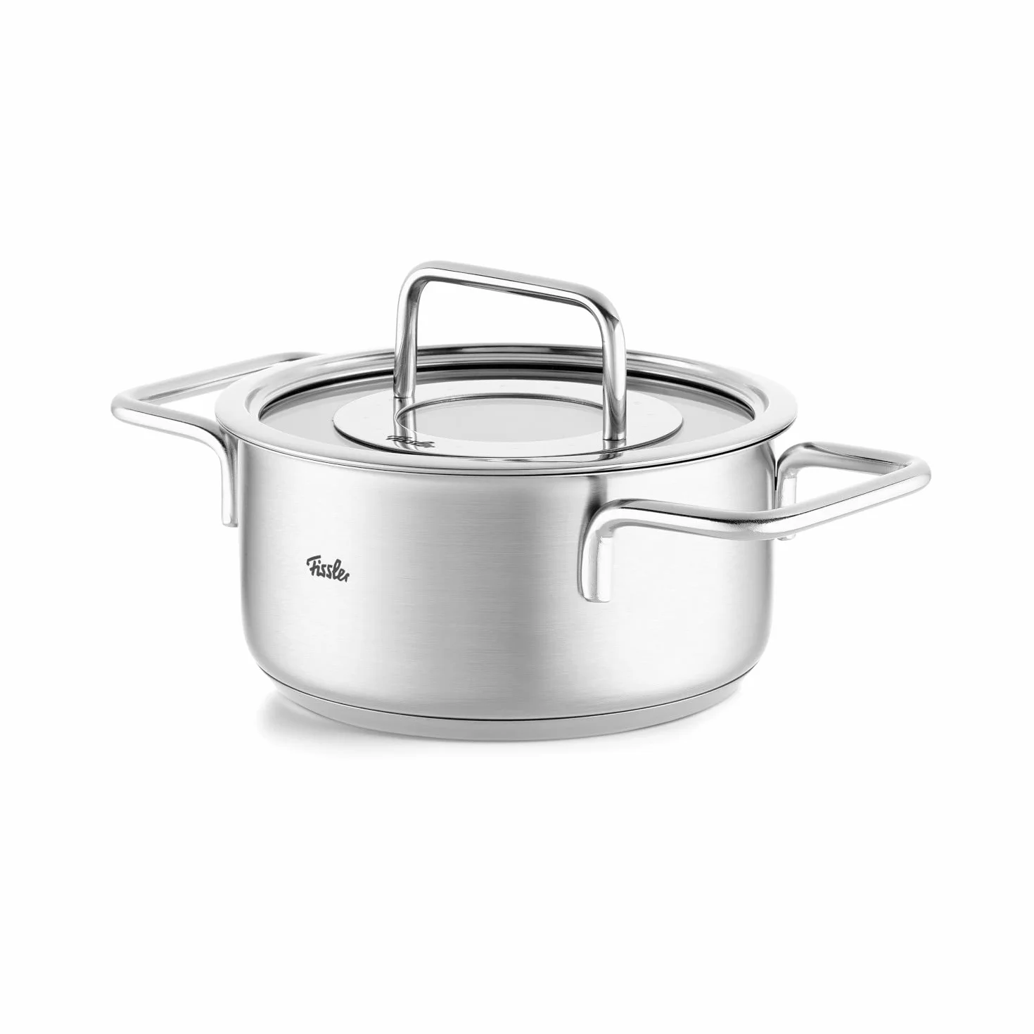 Fissler Pure Collection/garnek do gotowania ze stali nierdzewnej (Ø 16 cm, 1,9 l) garnki ze szklaną pokrywką, skalowanie wewnętrzne – indukcja