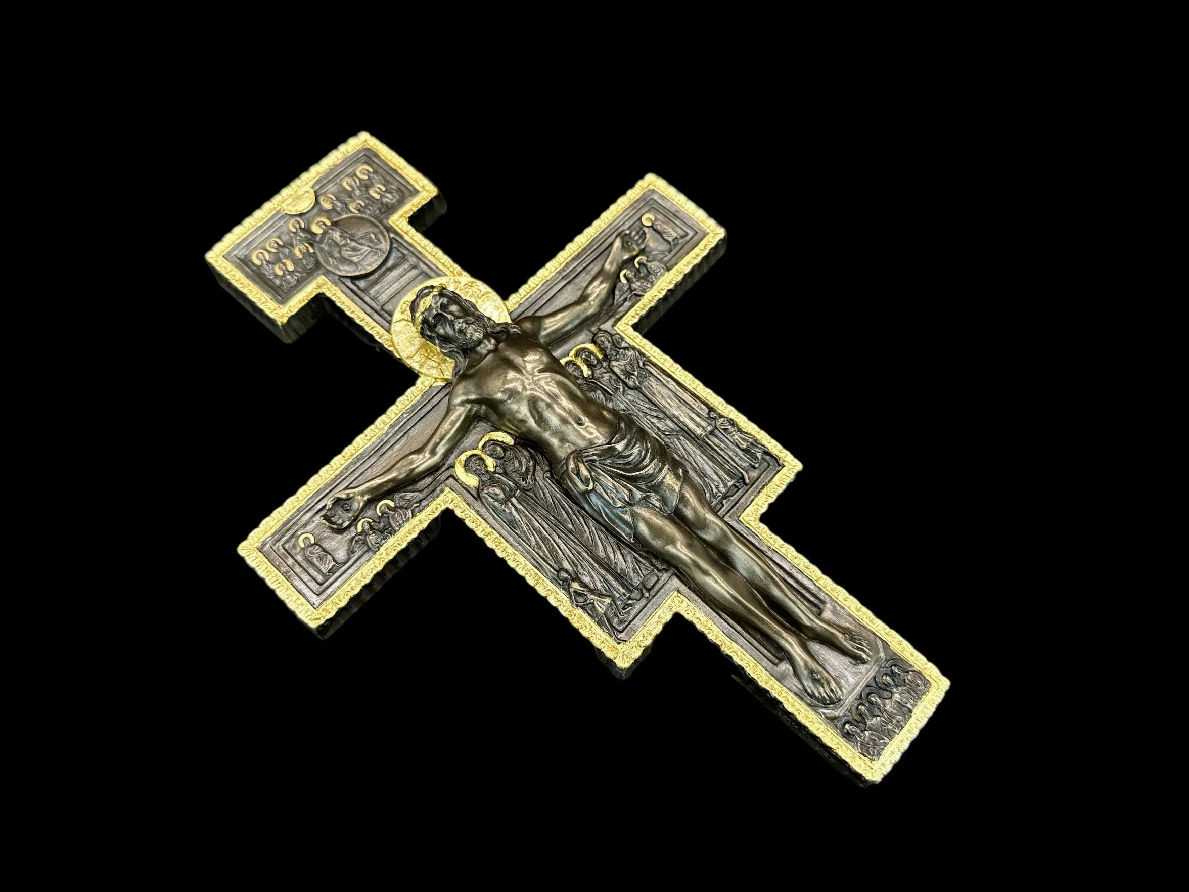 57 SPECIAL REPLICAS Rzeźba dekoracyjna figurka krucyfiks krzyż San Damiano, figurka jako prezent do salonu, dekoracja figurki, dekoracja